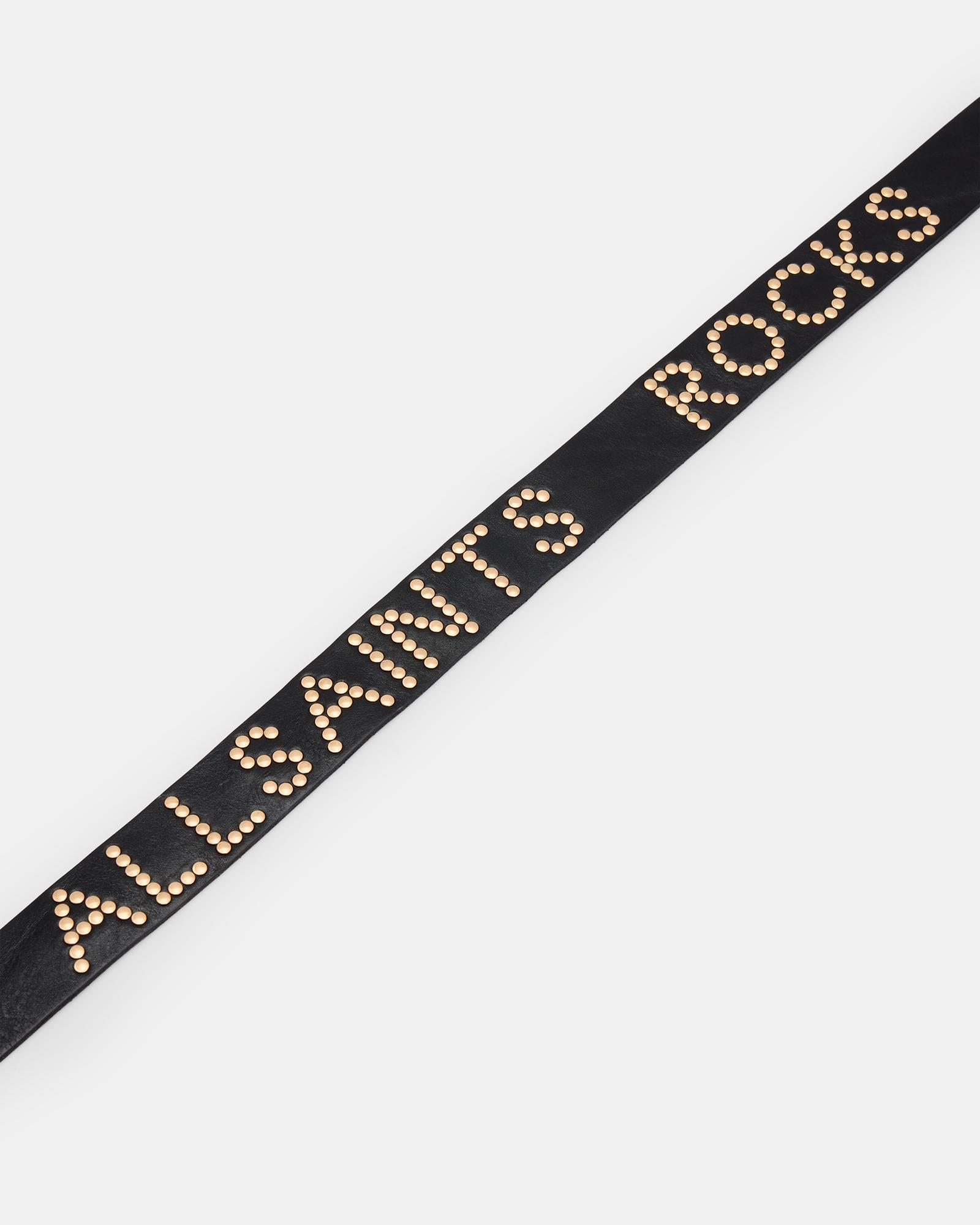 AllSaints Rock Studded Leather Belt,, /Warm Brass | Lyst display picture 2