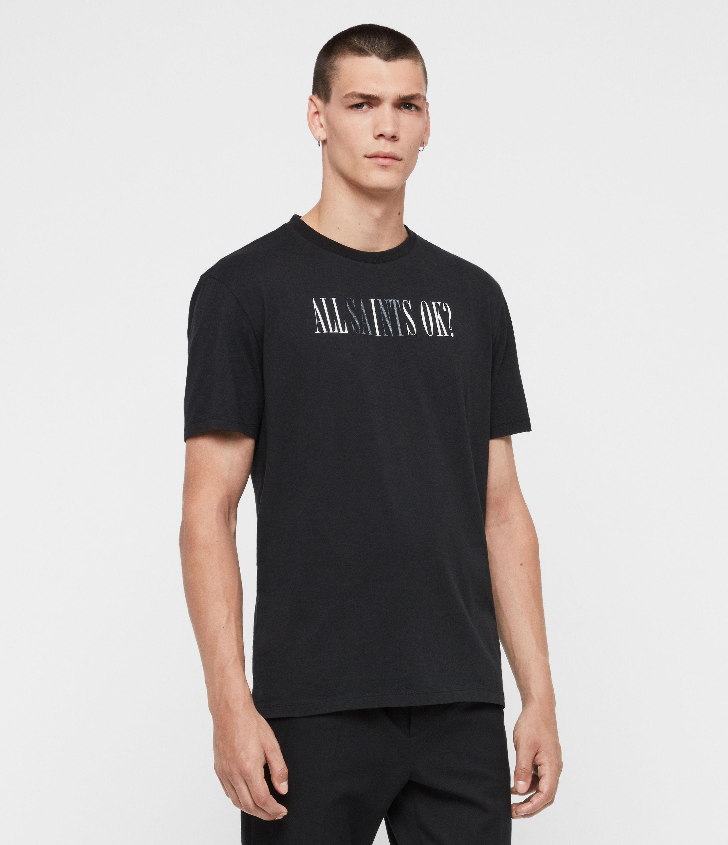 AllSaints Okay Crew T-shirt in Black for Men | Lyst