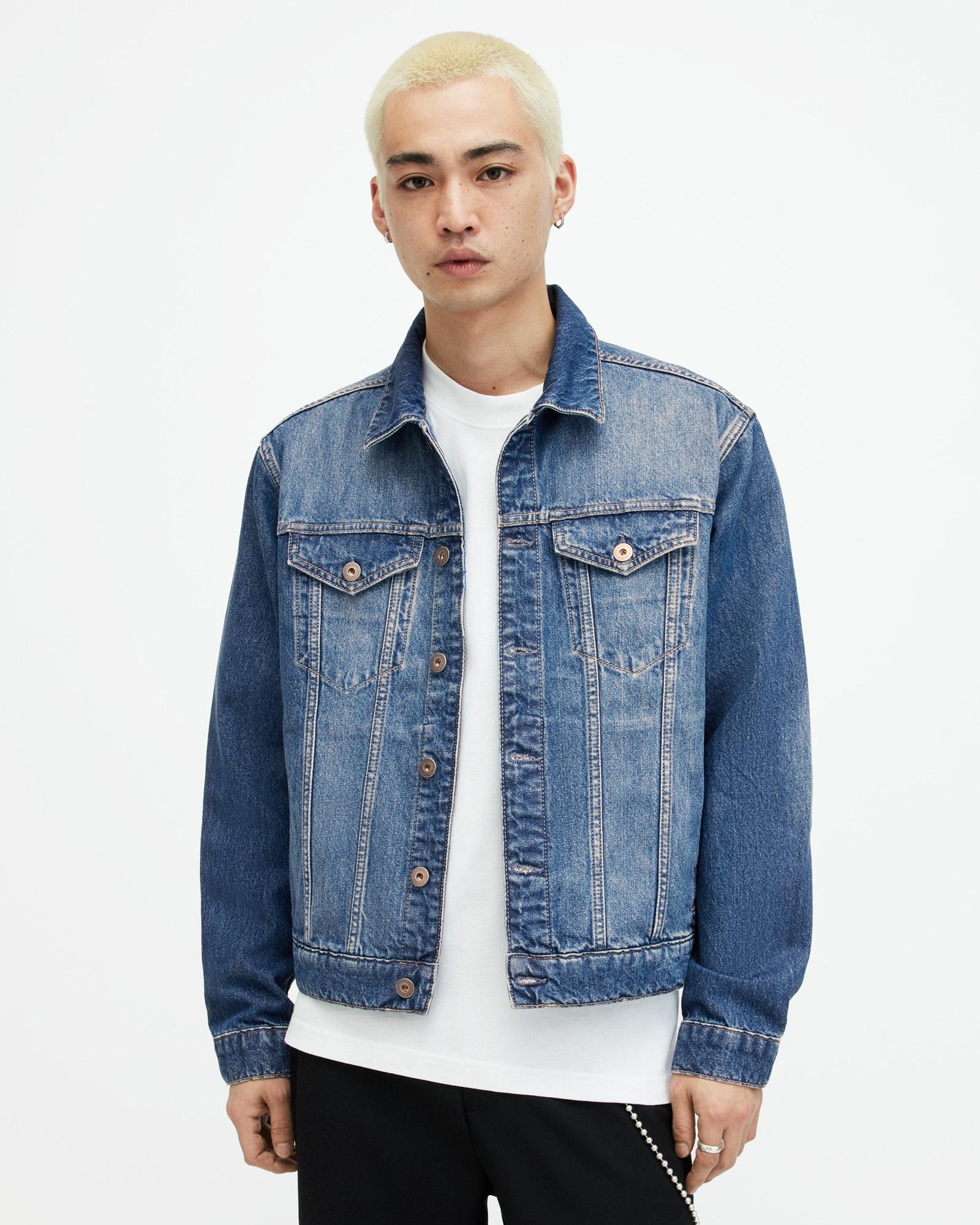 AllSaints Hebden Denim Trucker Jacket in Blue for Men | Lyst UK