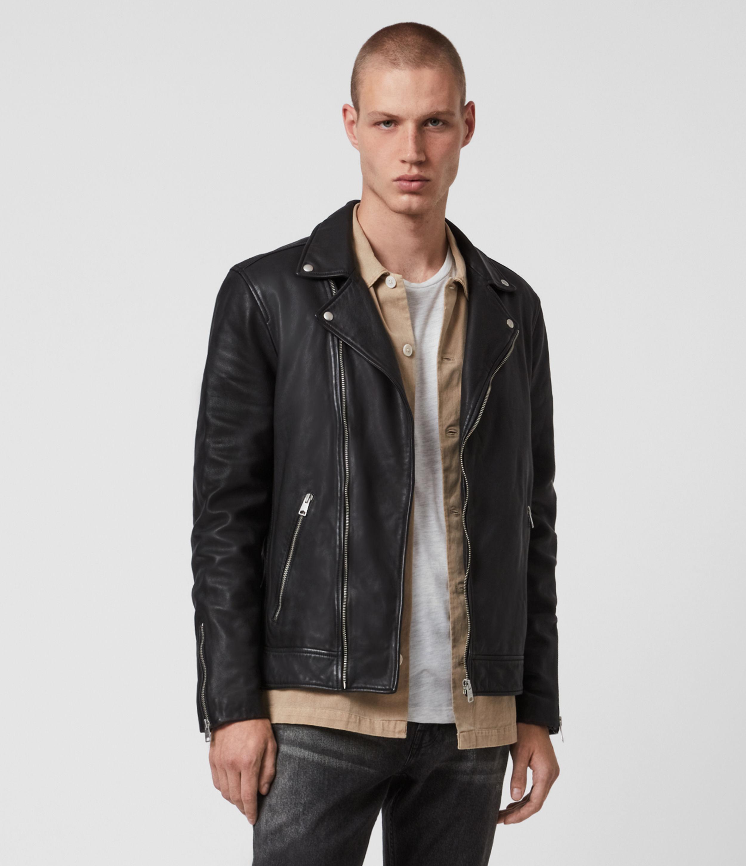 AllSaints Tyson Leather Biker Jacket in Black for Men | Lyst UK