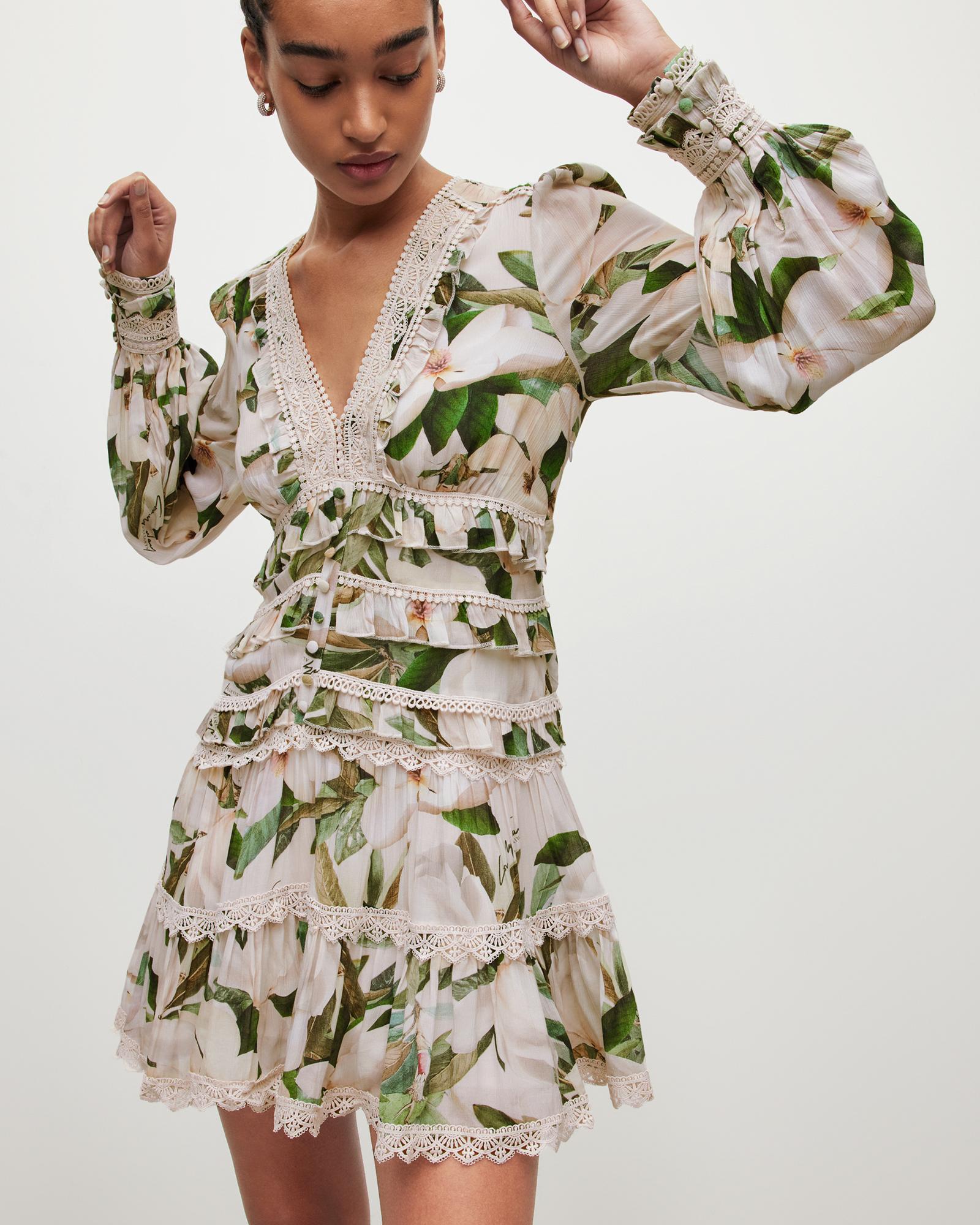 AllSaints Zora Alessandra Floral Mini Dress | Lyst