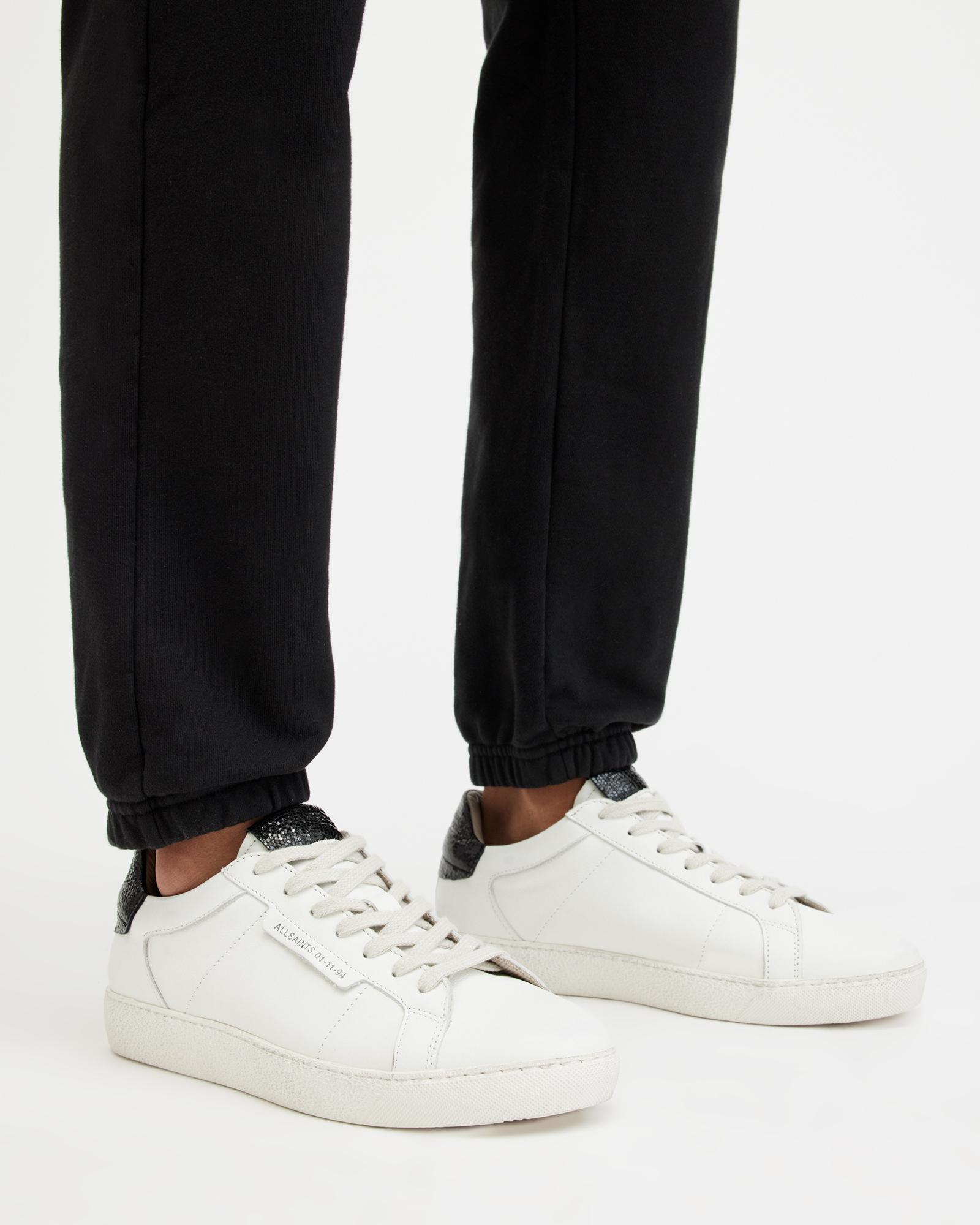 AllSaints White Sheer Low Top Lace-Up Cervo Shoes new without box Brody Leather Low Top Sneakers White | ALLSAINTS US main image 4