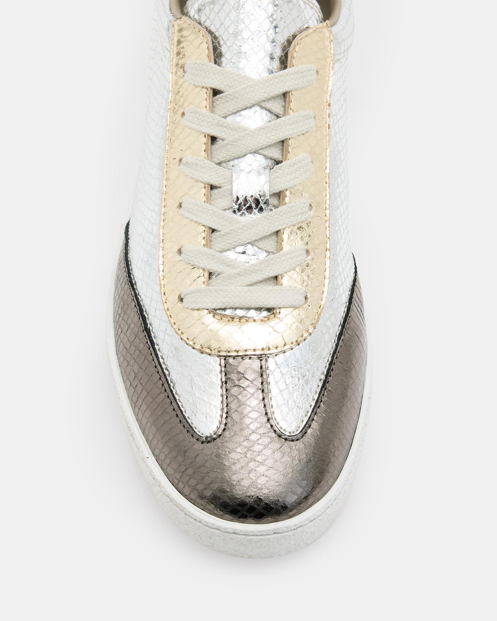 AllSaints Thelma Metallic Low Top Trainers,, Multi in White | Lyst