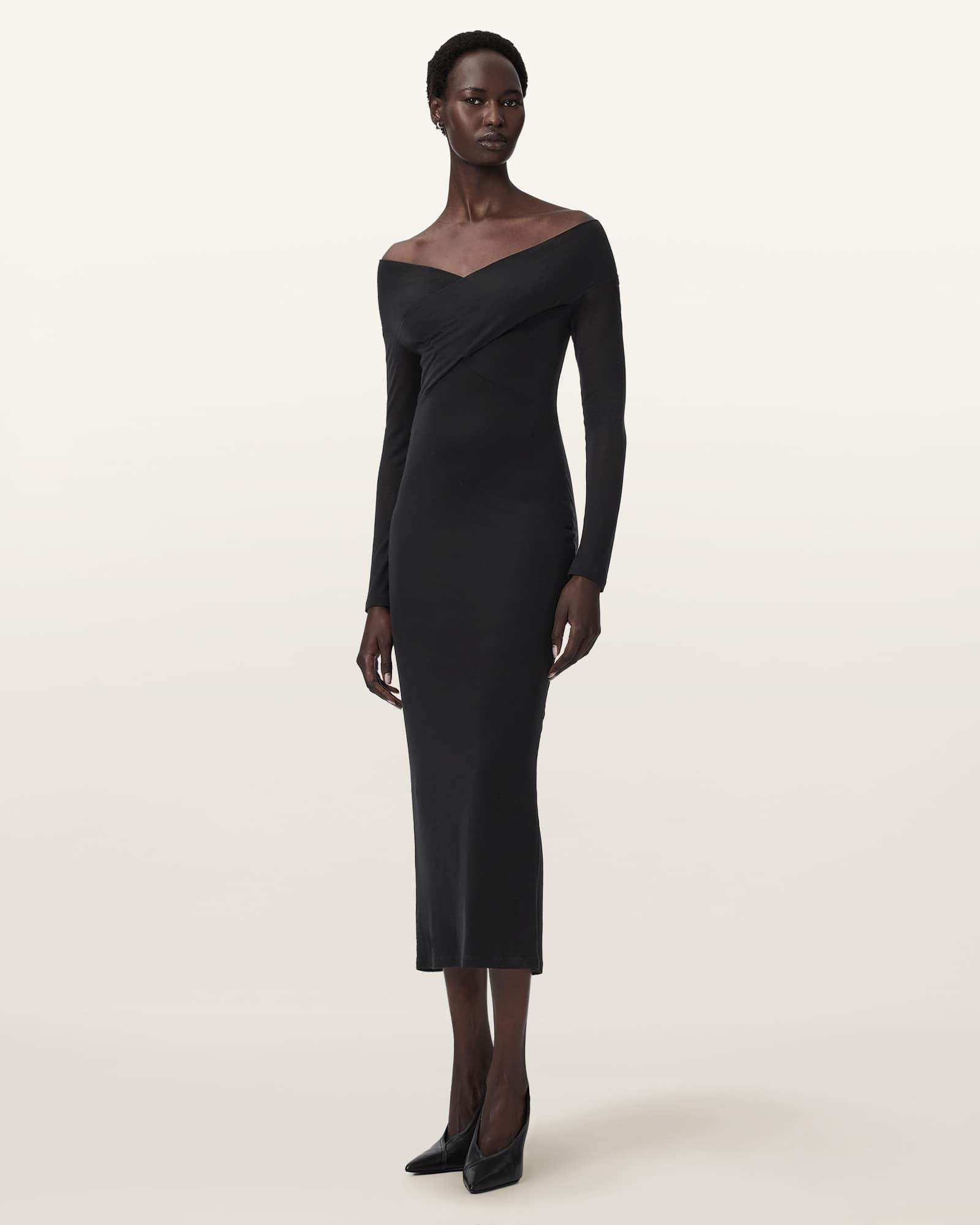 all saints jersey dress Allsaints Jersey Bethan Long Sleeve Dress In Black - 46% Off