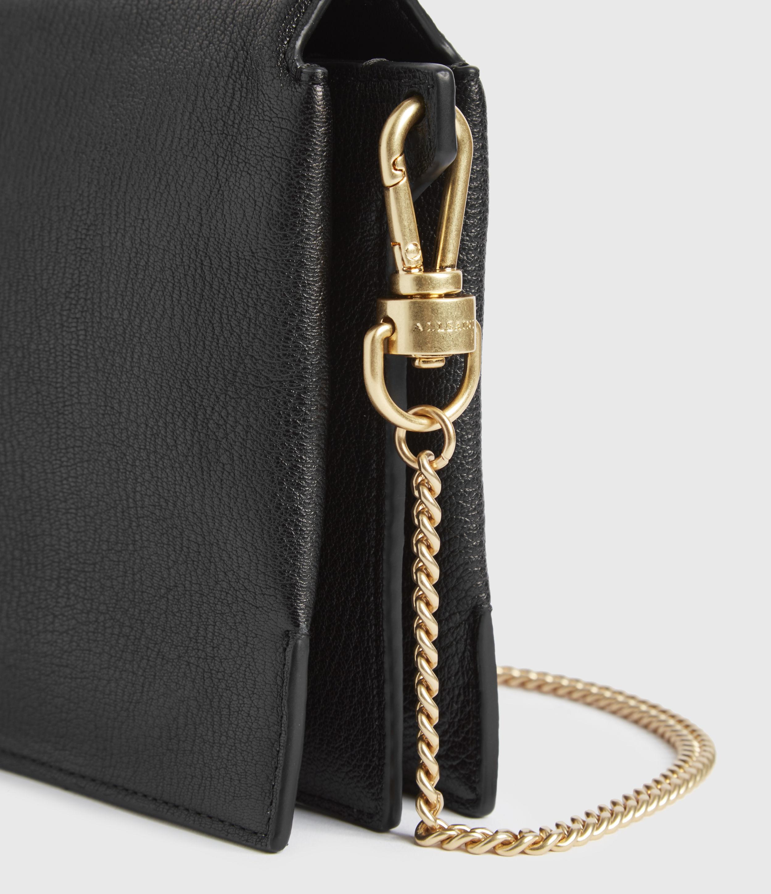 allsaints fletcher leather crossbody bolsa