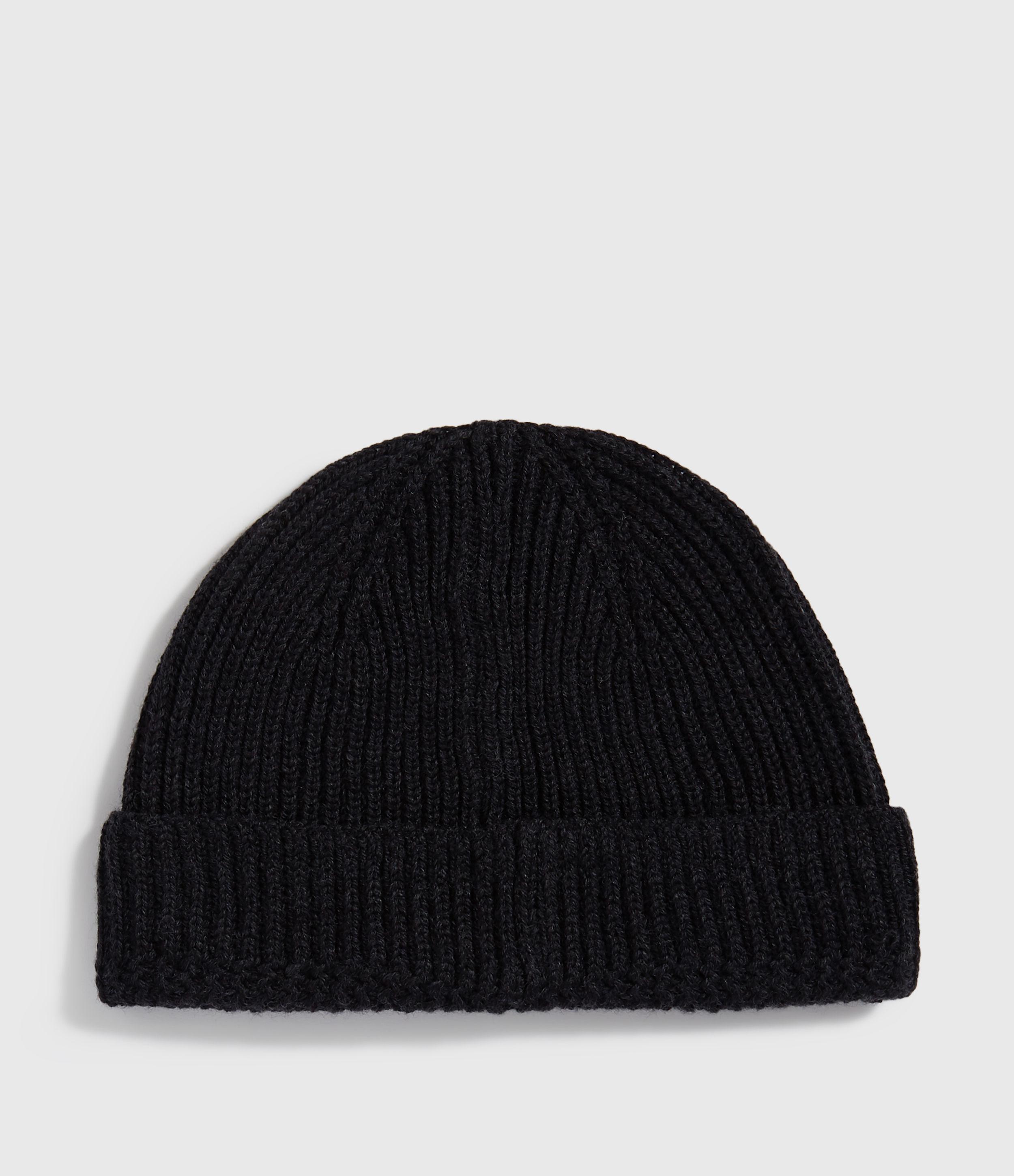 AllSaints Wool Merino Beanie in Cinder 