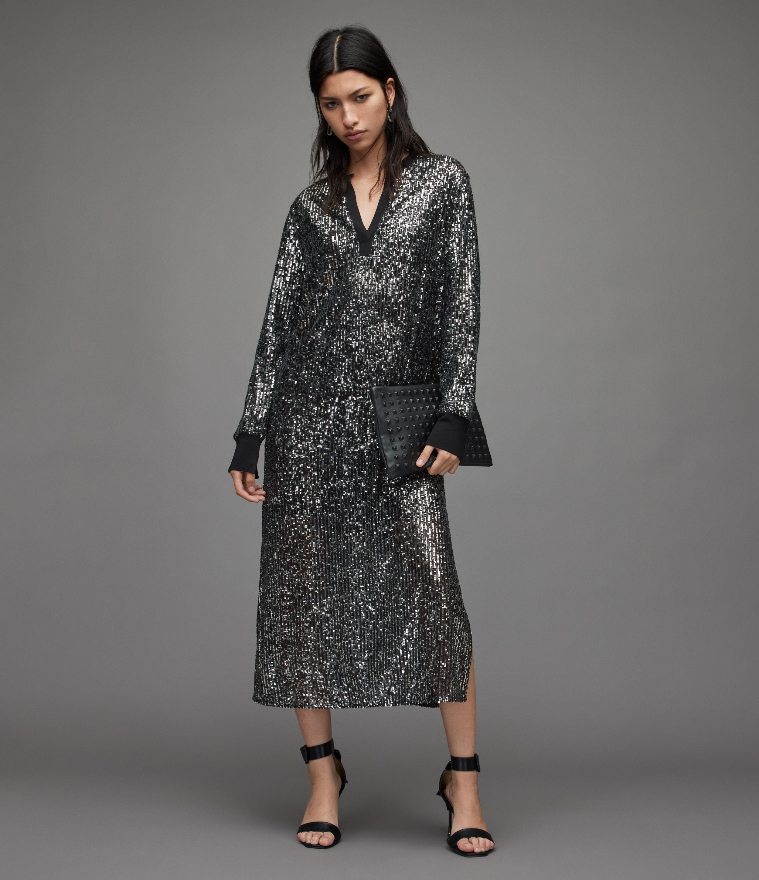 all saints juela sequin dress ALLSAINTS Juela Crew Sequin Dress