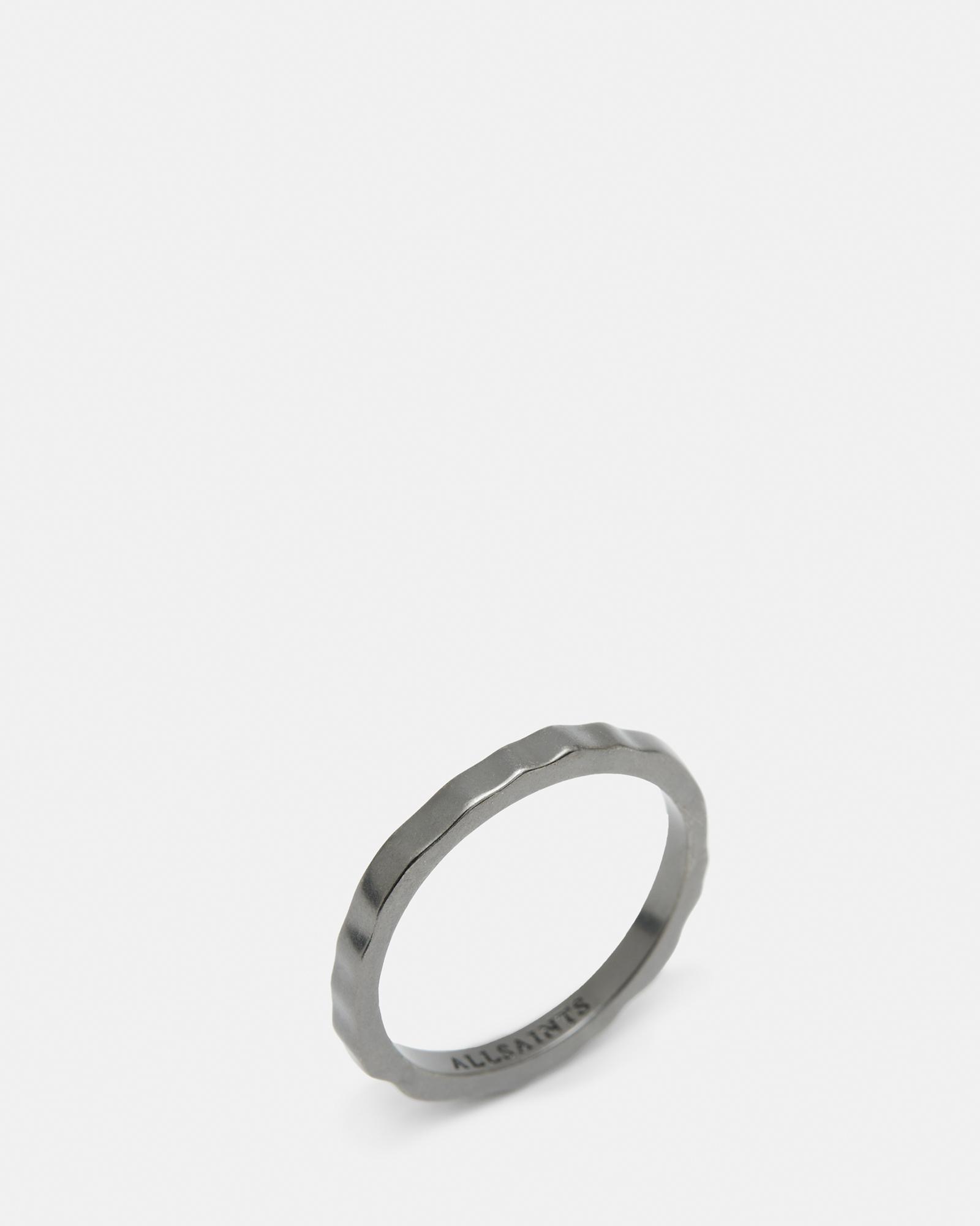 AllSaints Josh Two Tone Sterling Silver Ring Set in White for Men