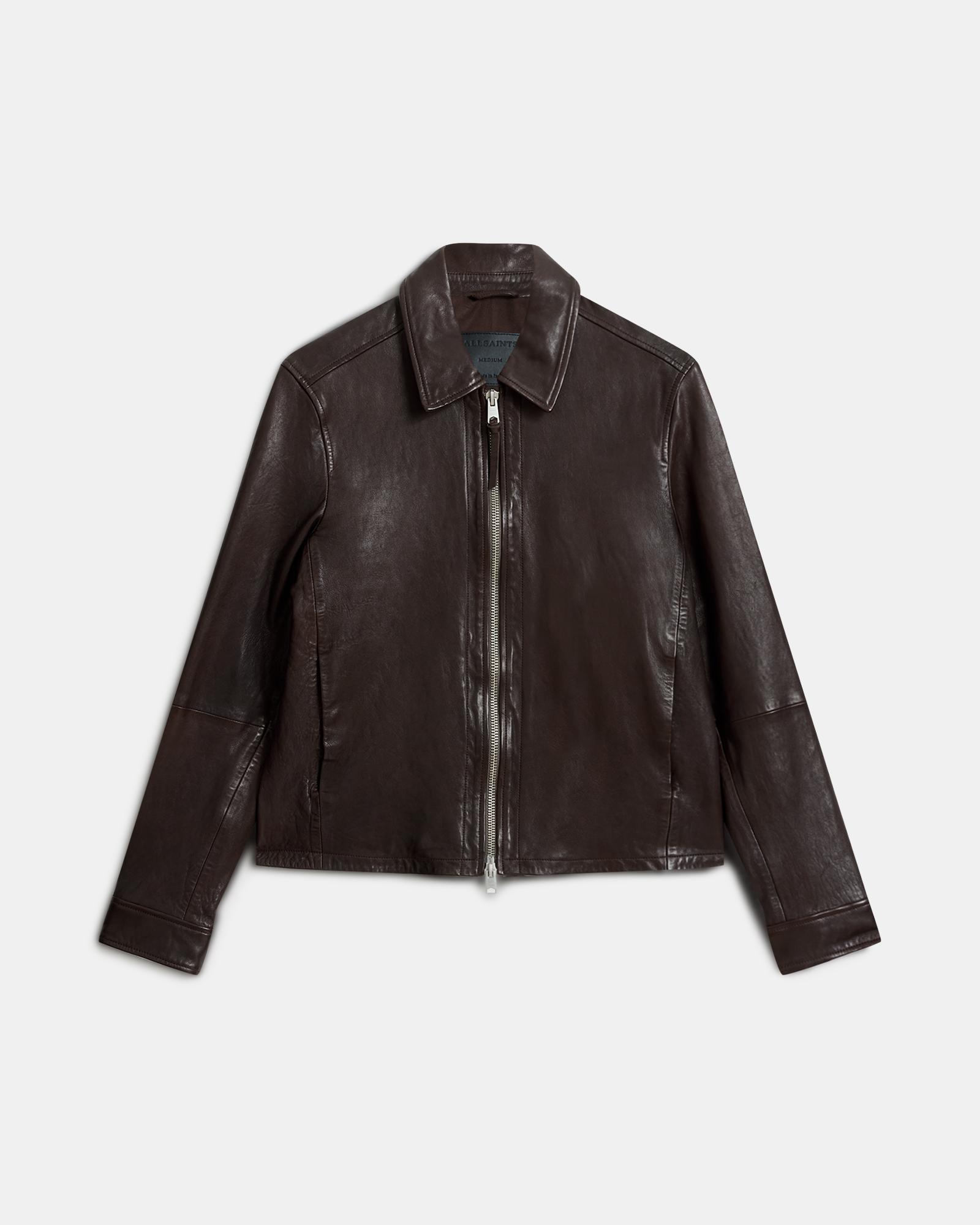 AllSaints Erol Zip Up Leather Jacket in Black for Men | Lyst