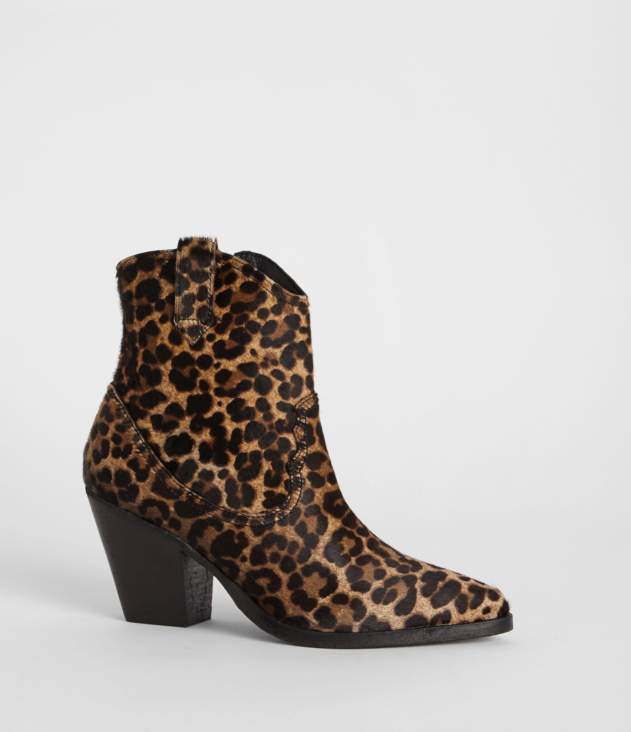 leopard low boots