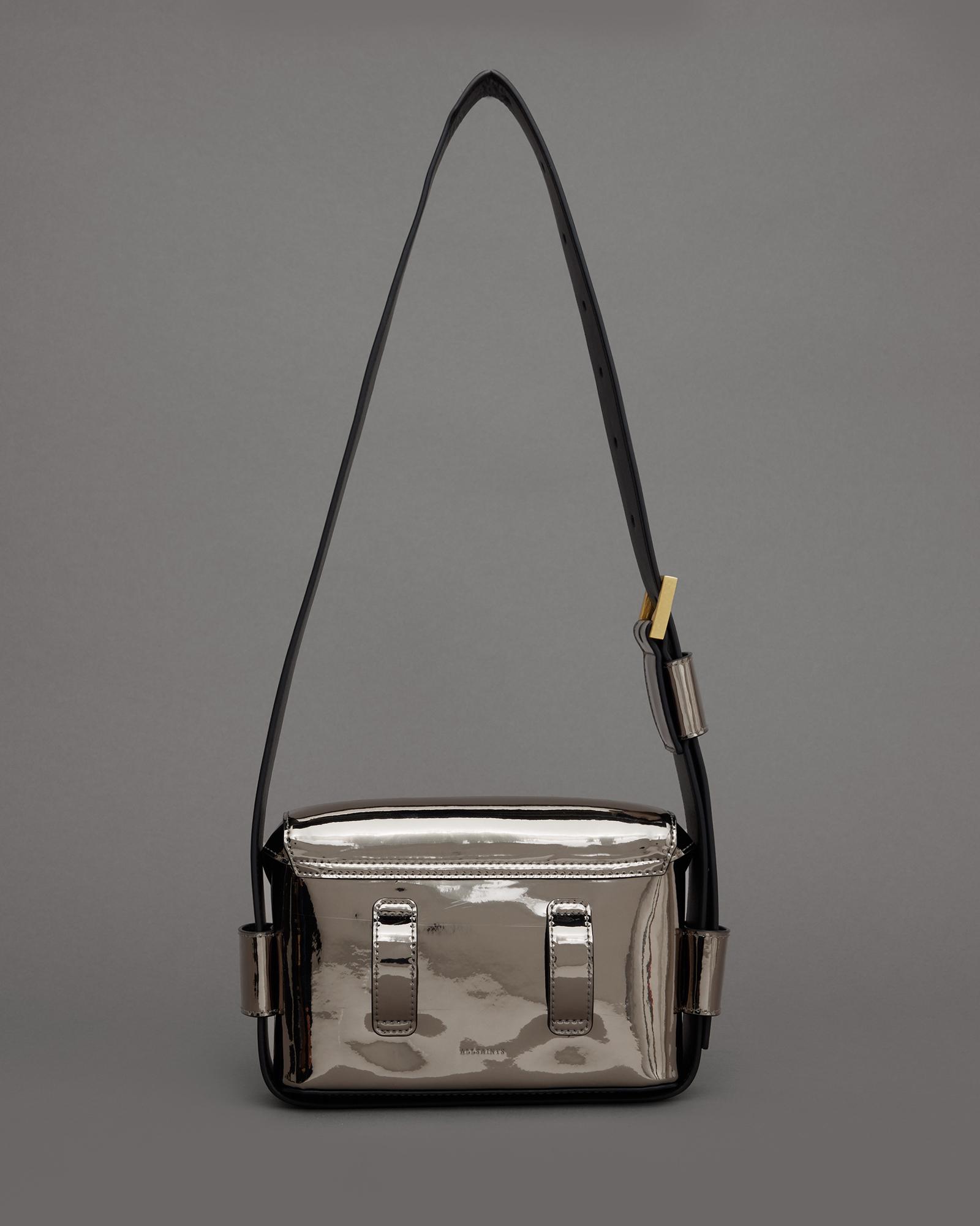 AllSaints Frankie Metallic Leather Convertible Crossbody Bag