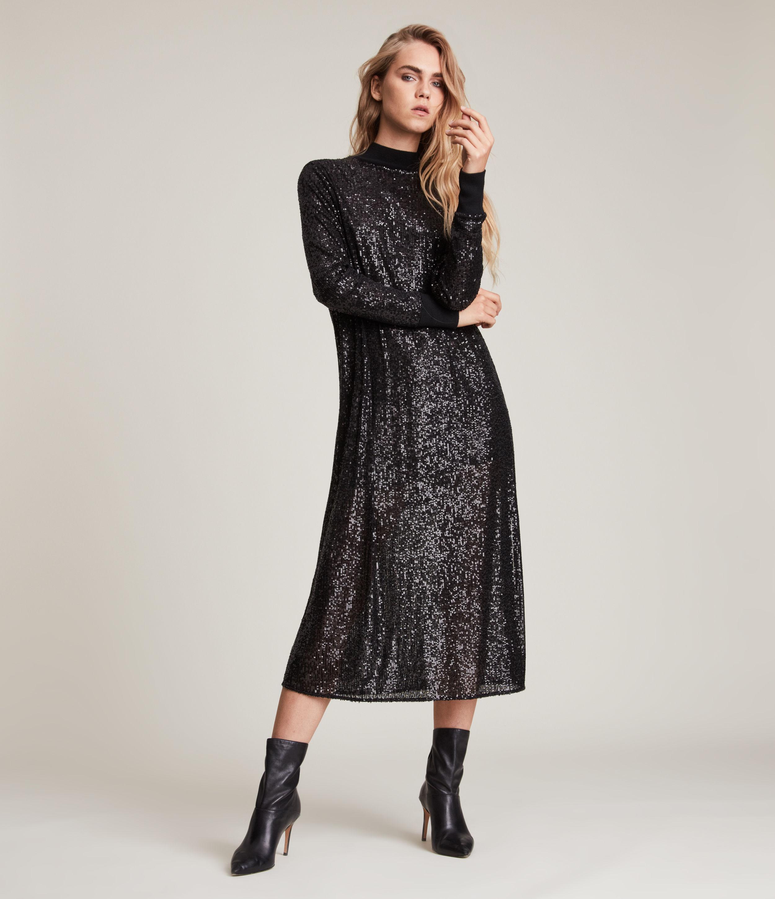 AllSaints Juela Sequin Dress in Black Lyst Canada