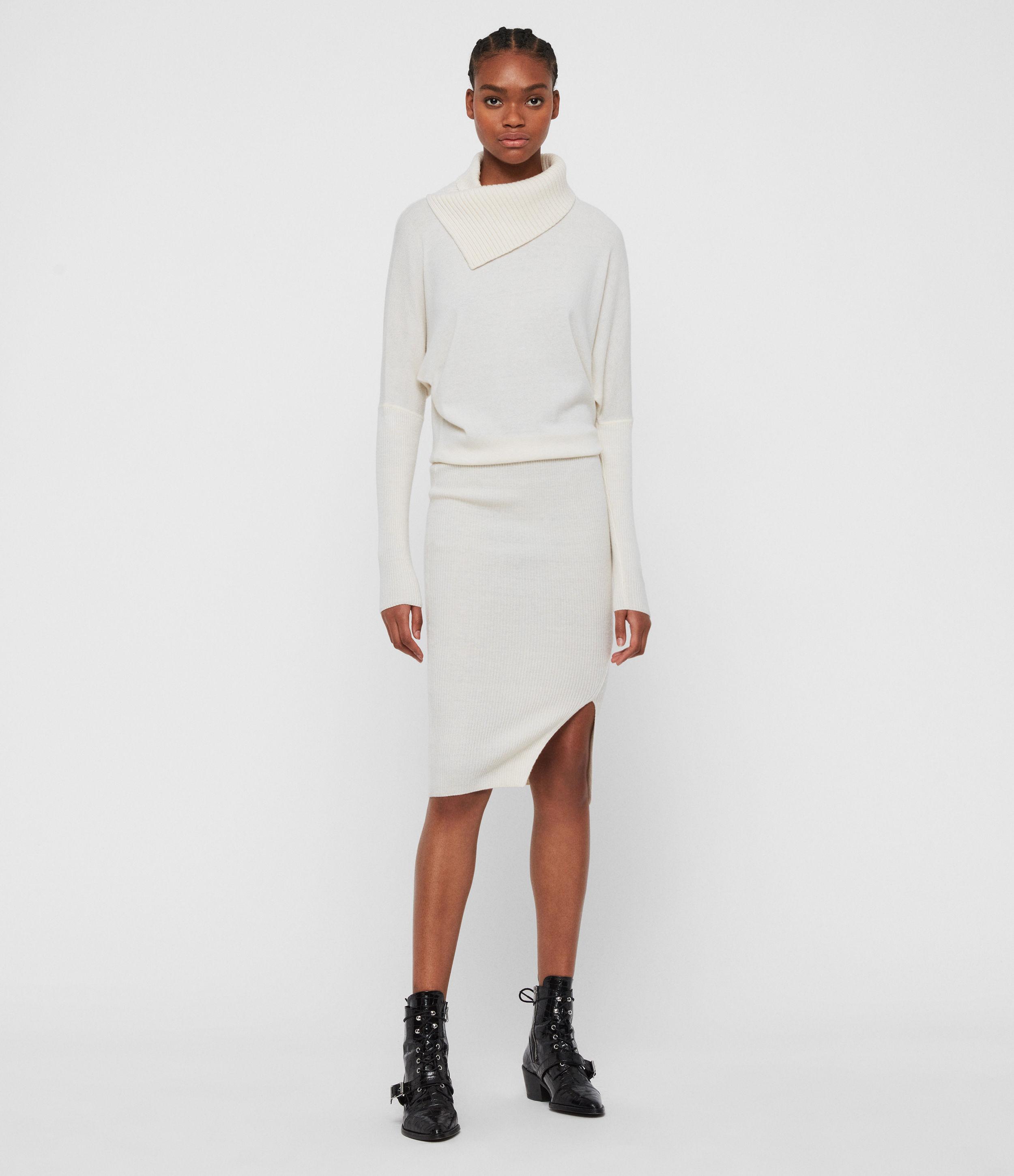 white cashmere dress
