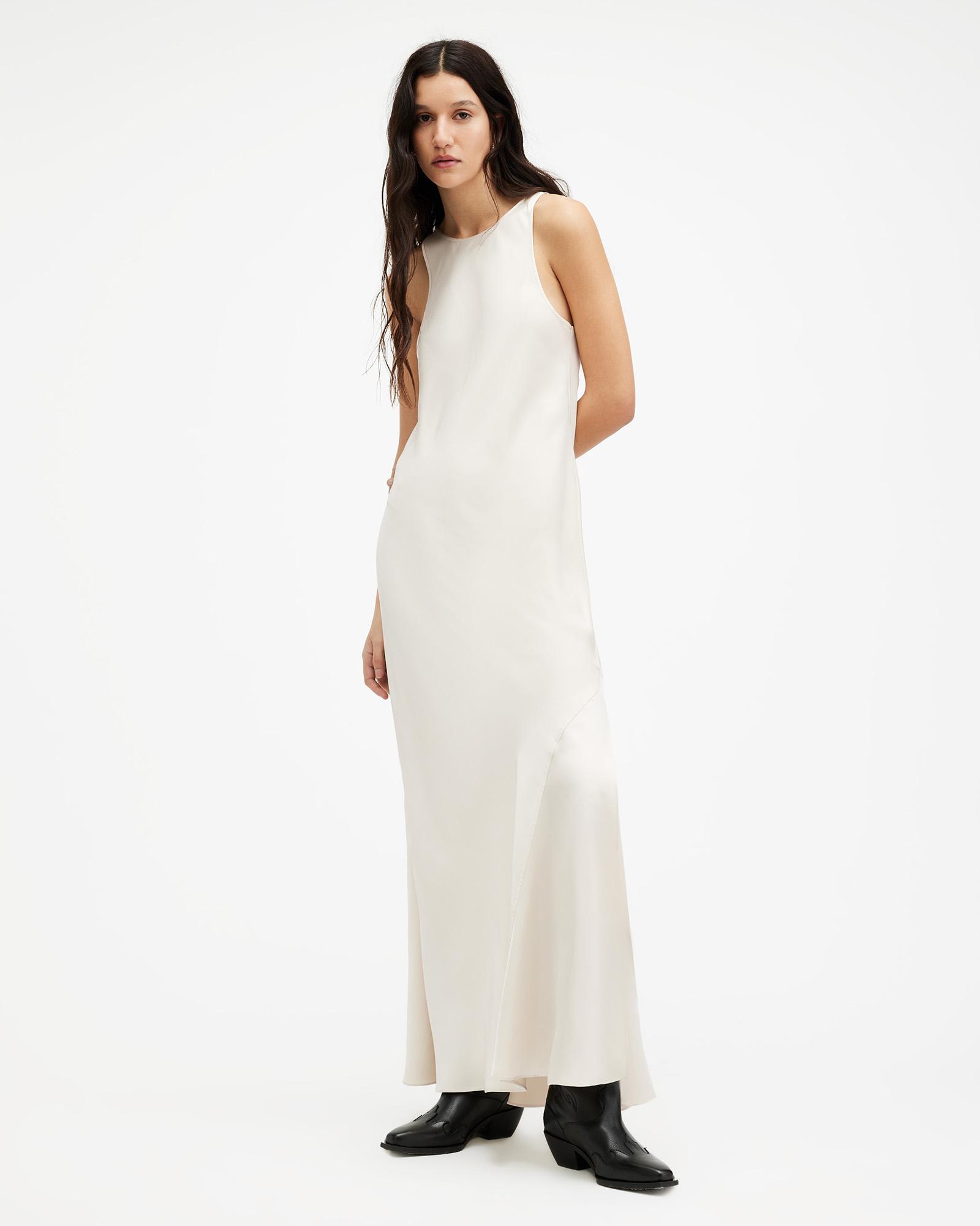 AllSaints Cream Erin 2-In-1 Crochet-Jumper And Satin Maxi Dress in White | Lyst Canada AllSaints Cream Erin 2-In-1 Crochet-Jumper And Satin Maxi Dress in White | Lyst Canada