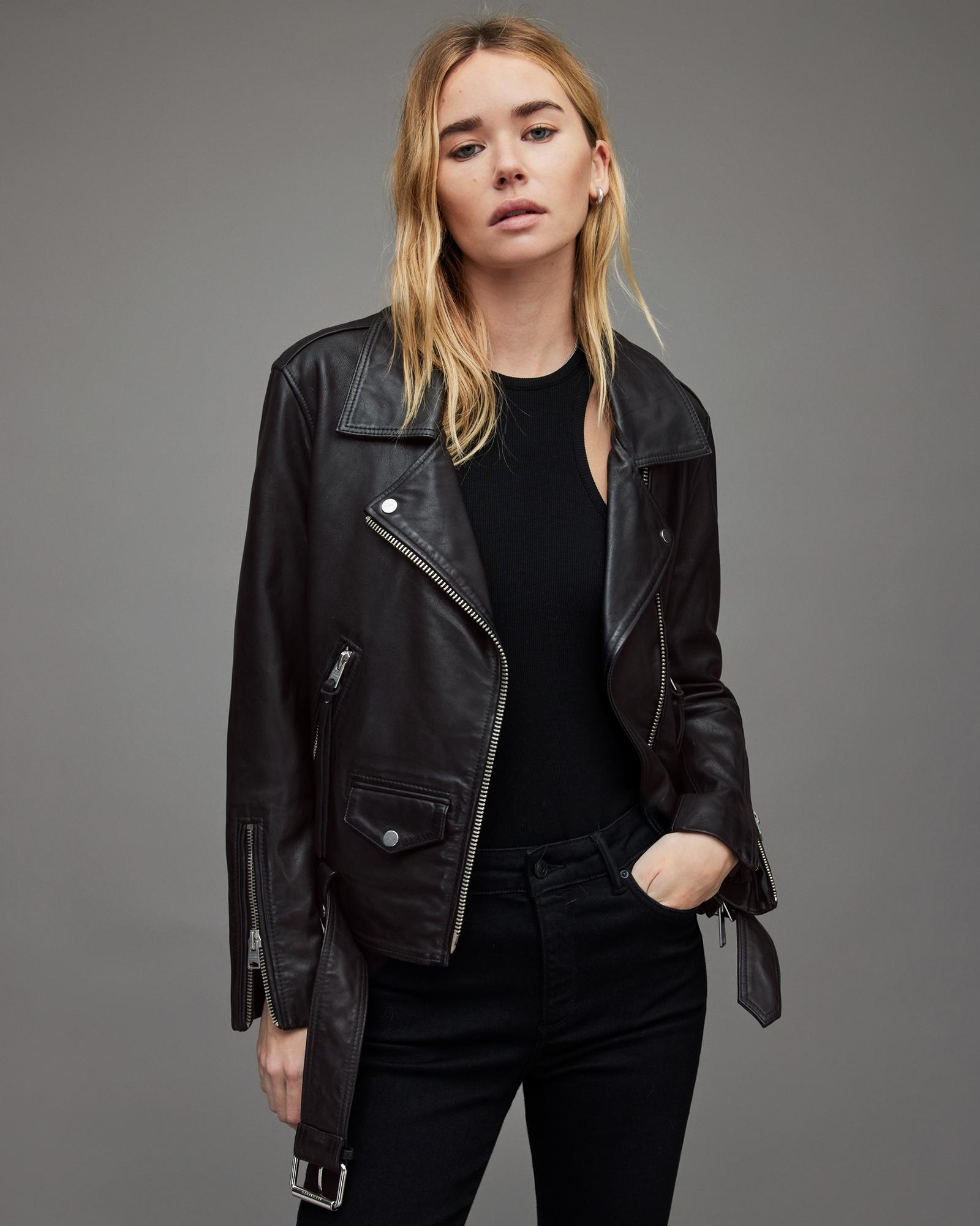 AllSaints Luna 4-in-1 Shearling Biker Jacket in Black | Lyst Canada
