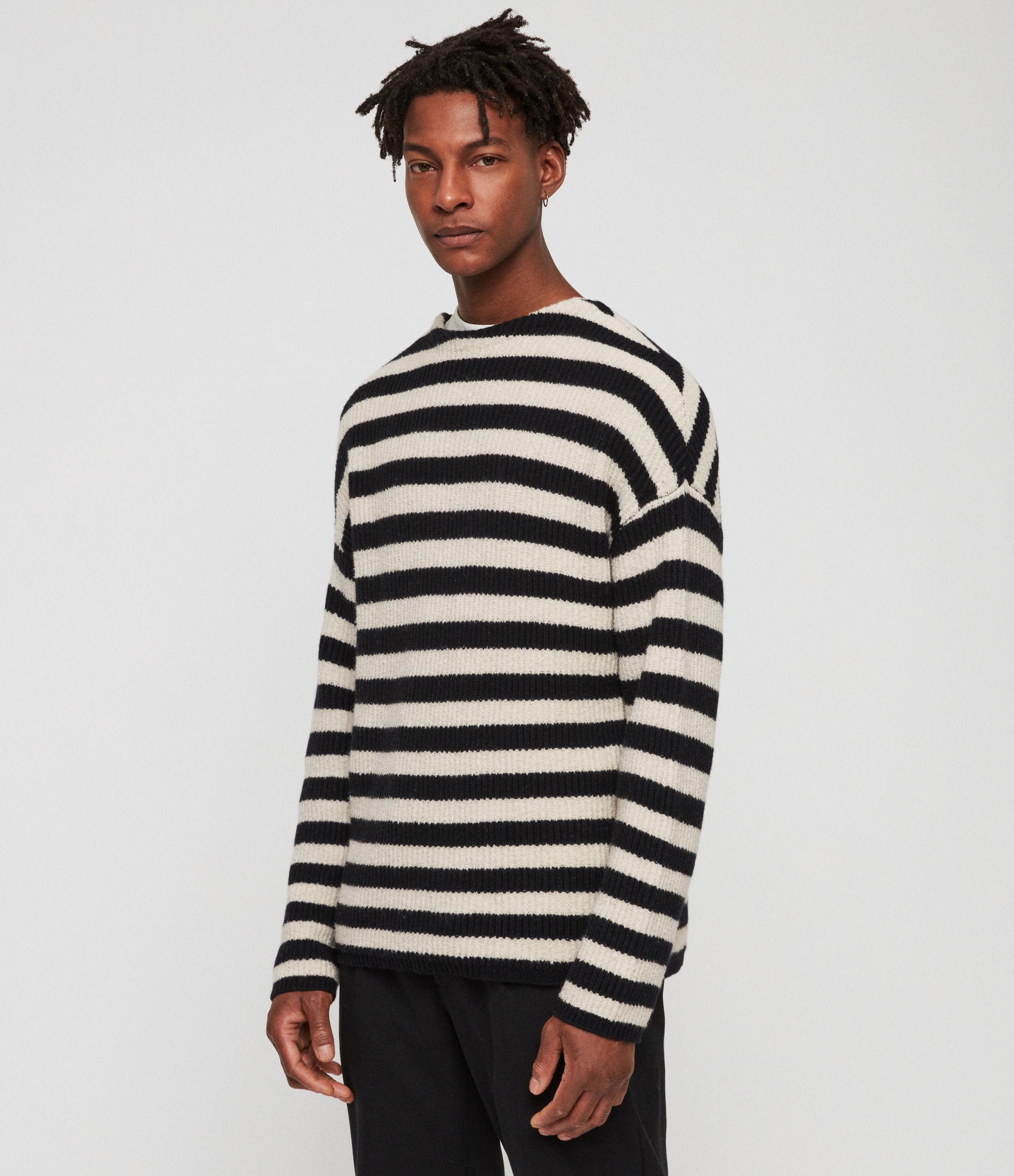 all saints striped sweatshirt