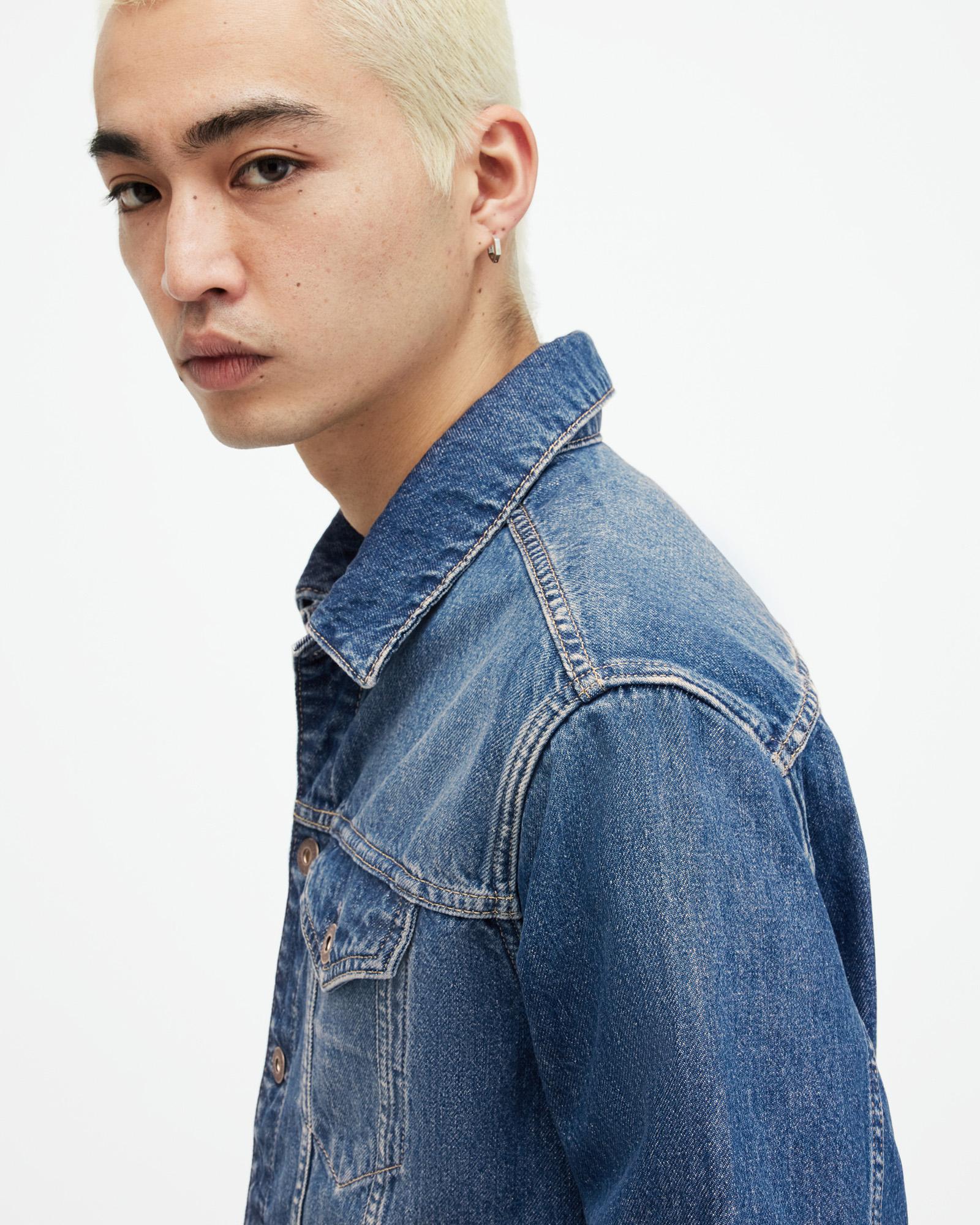 AllSaints Hebden Denim Trucker Jacket in Blue for Men | Lyst UK