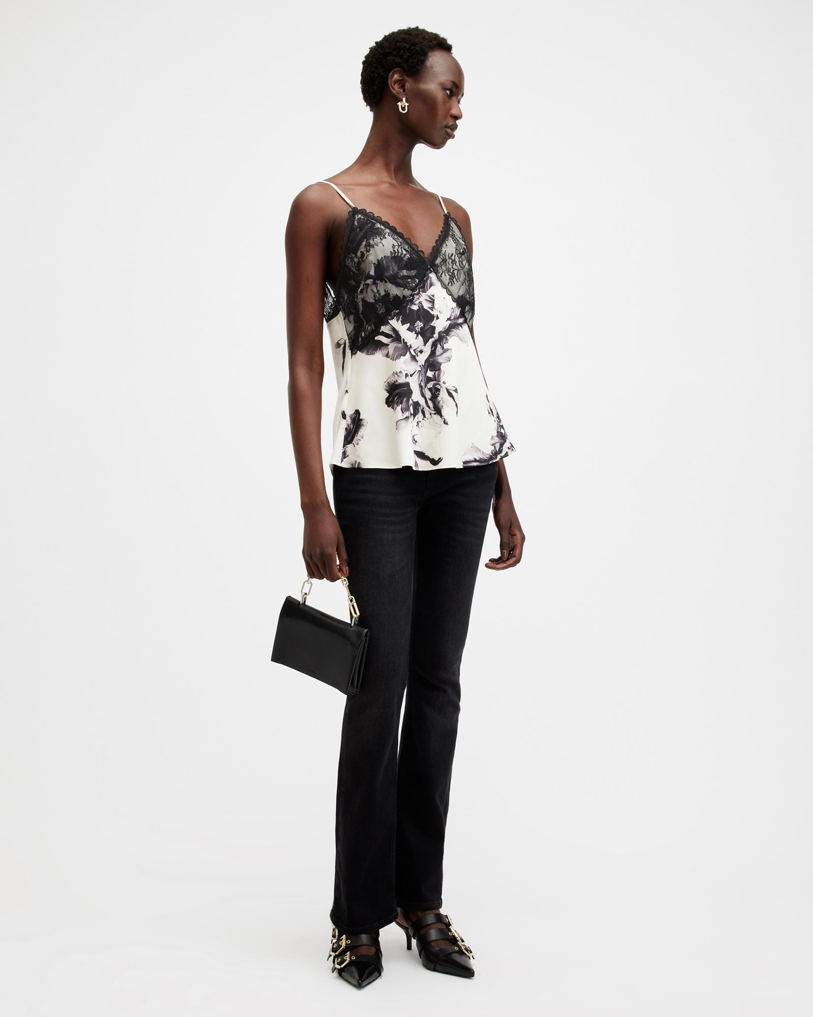 キャミソール IMMY LACE PANELLED V-NECK CAMI TOP | IMMY レース パネル Vネック キャミ トップ allsaints-immy-lace-panelled-v
