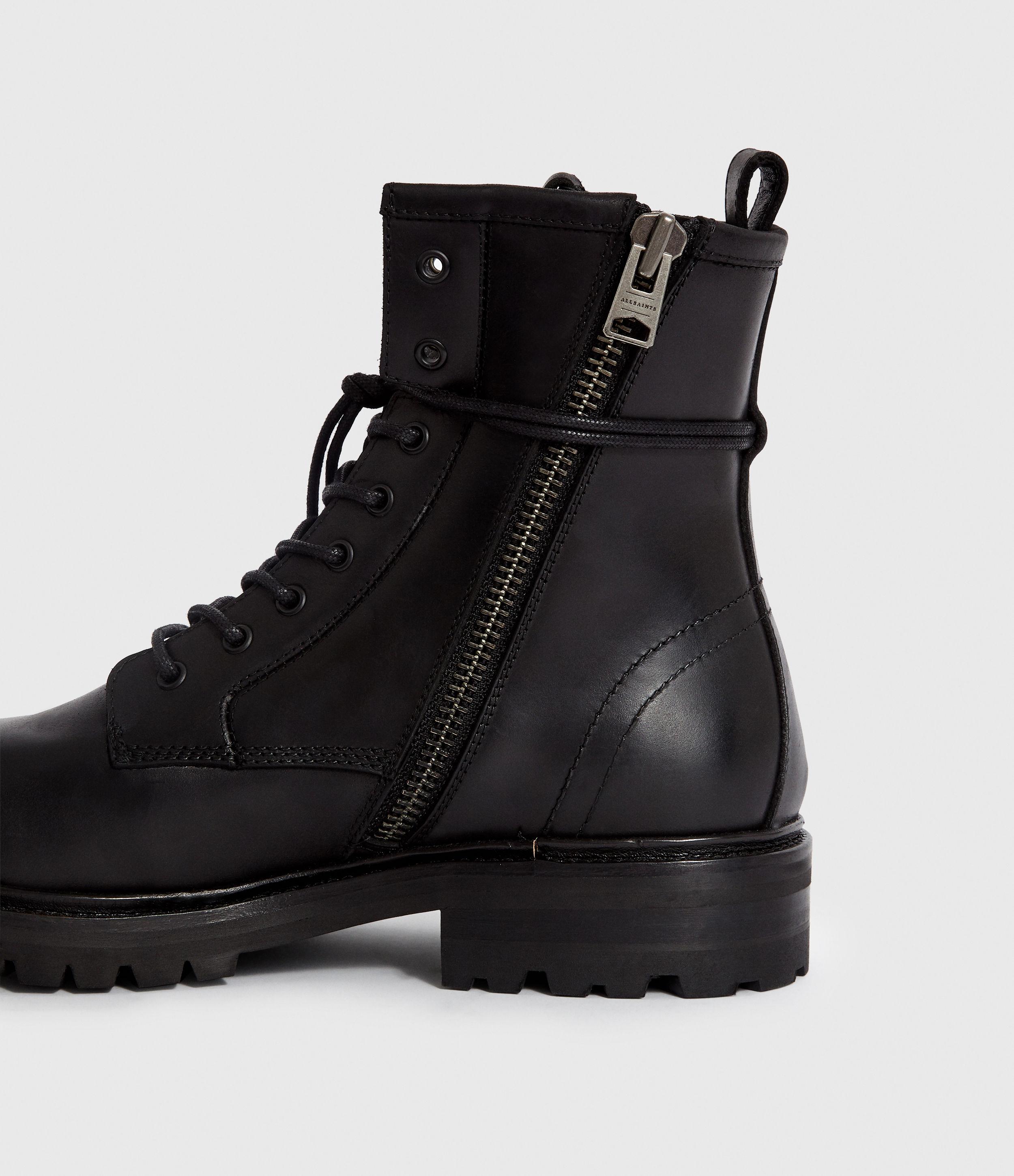 AllSaints Men's Olin Leather Boots in Black for Men | Lyst