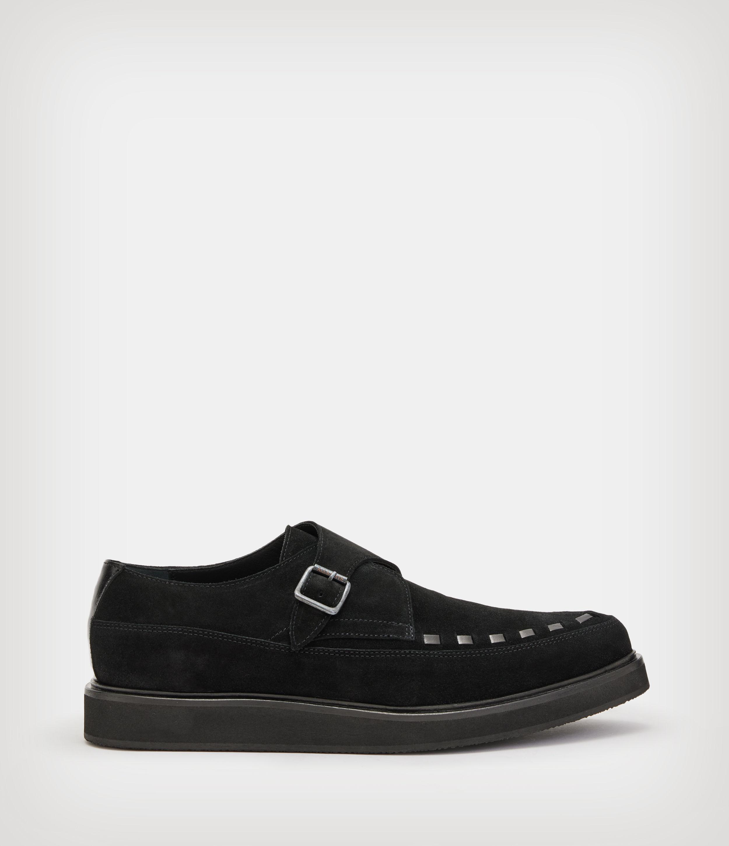 AllSaints Hanson Suede Monk Mens in Black for Men | Lyst Canada