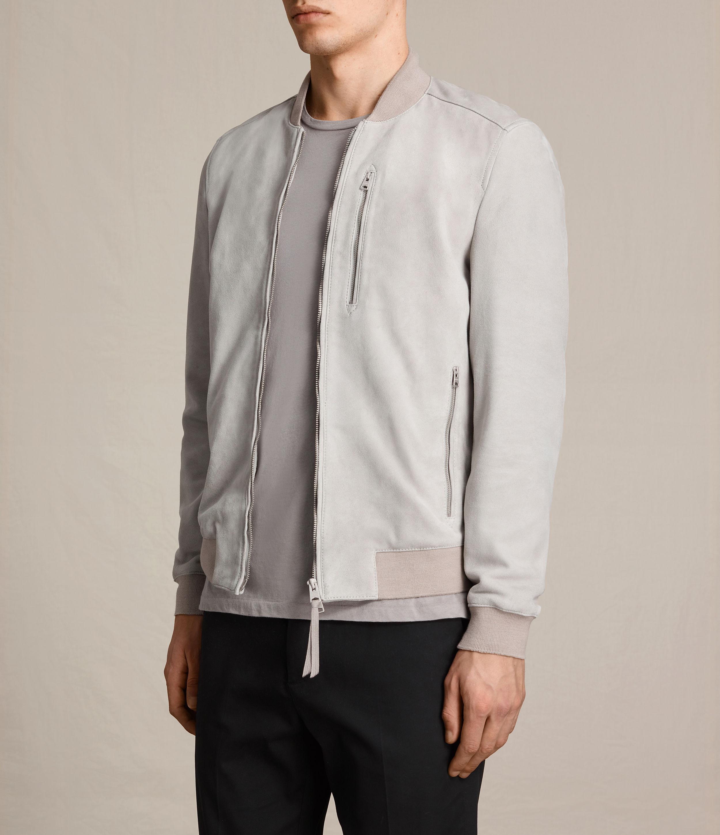 all saints suede bomber jacket