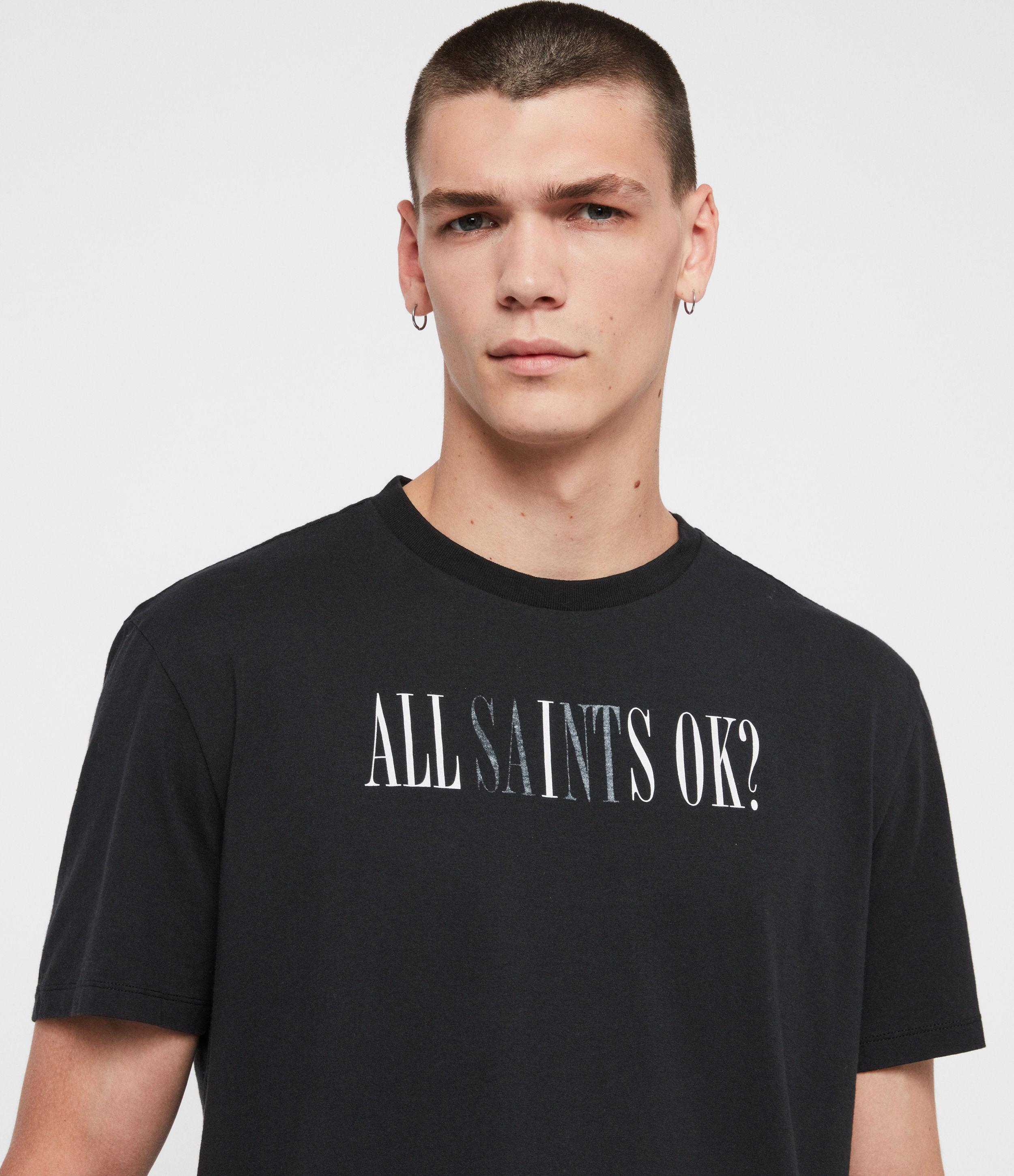 AllSaints Cotton Okay Crew T-shirt in Black for Men - Lyst
