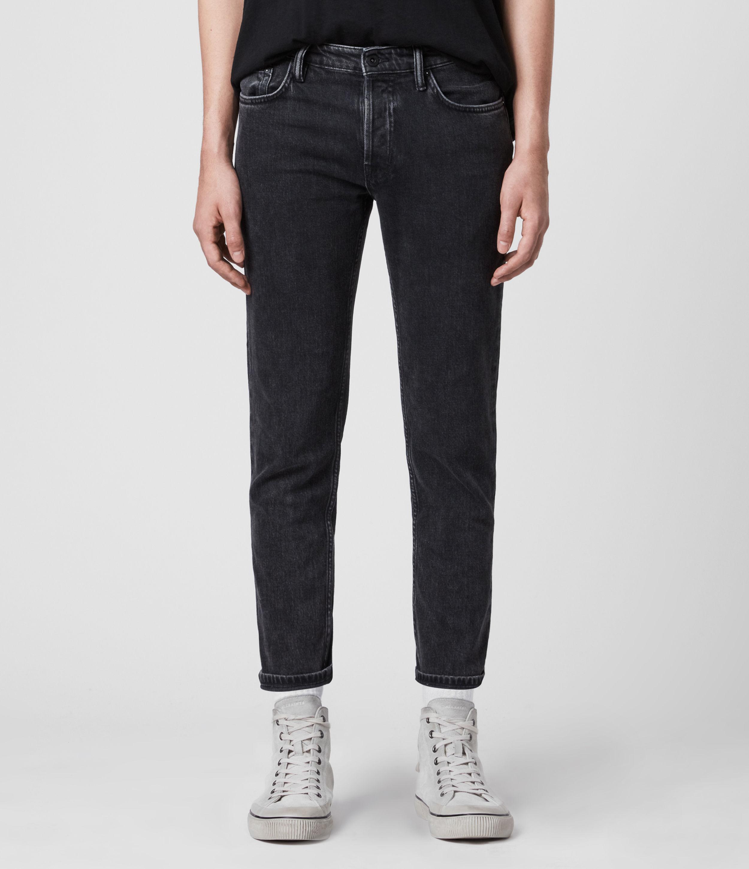 AllSaints Men's Dean Cropped Slim Jeans in Black for Men | Lyst