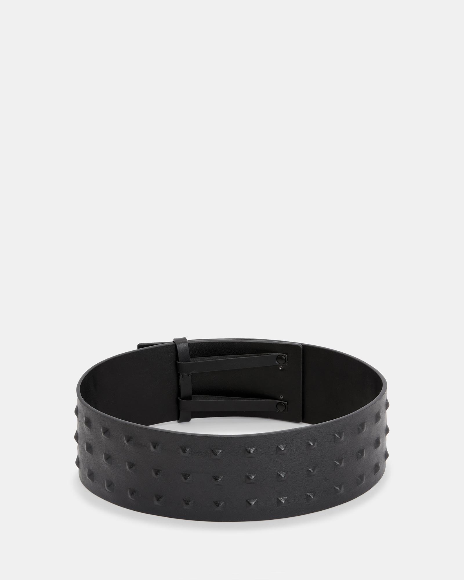AllSaints Lara Studded Leather Waist Belt in Black | Lyst UK