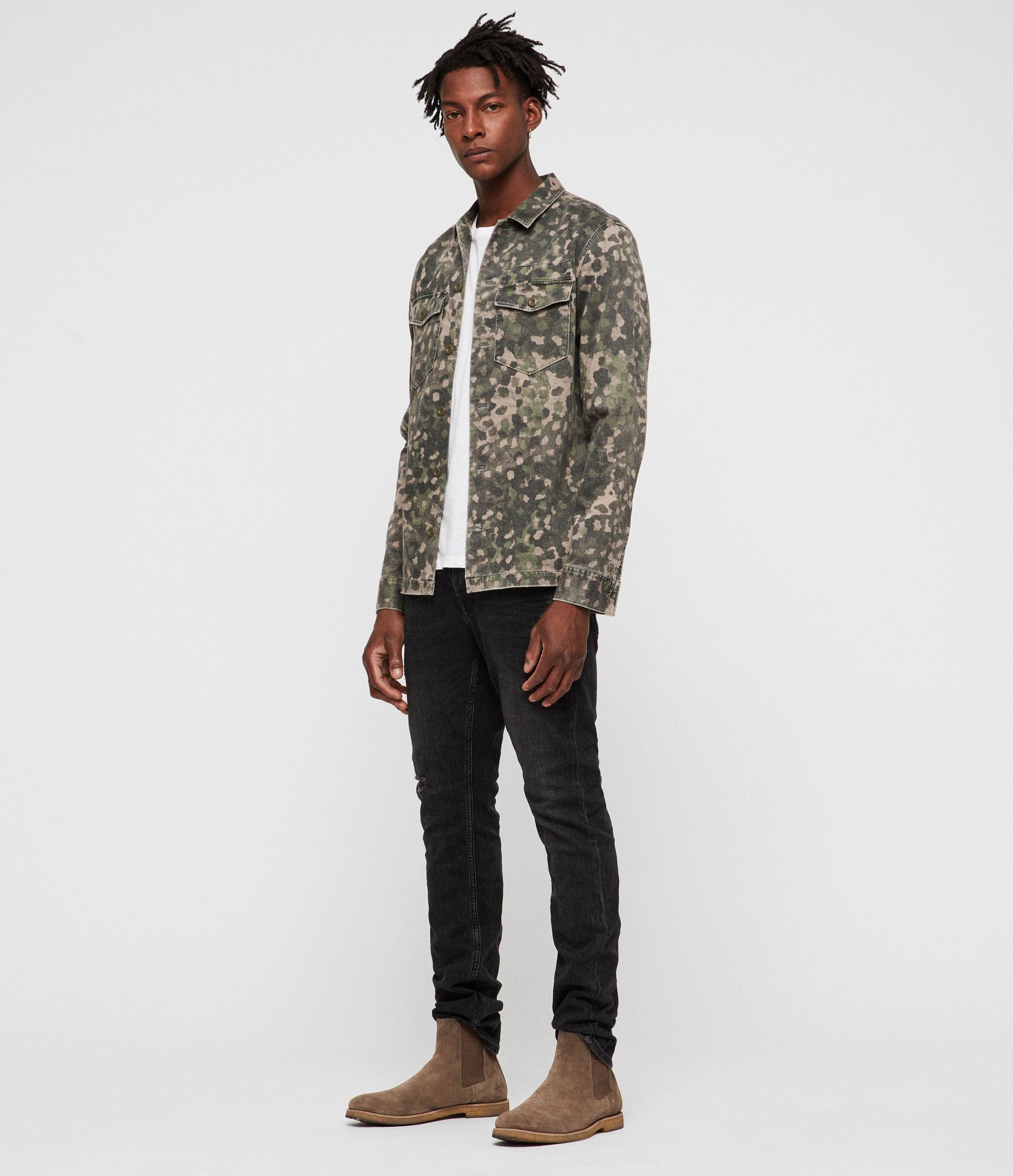 Fassett Camouflage Shirt in Khaki Green 