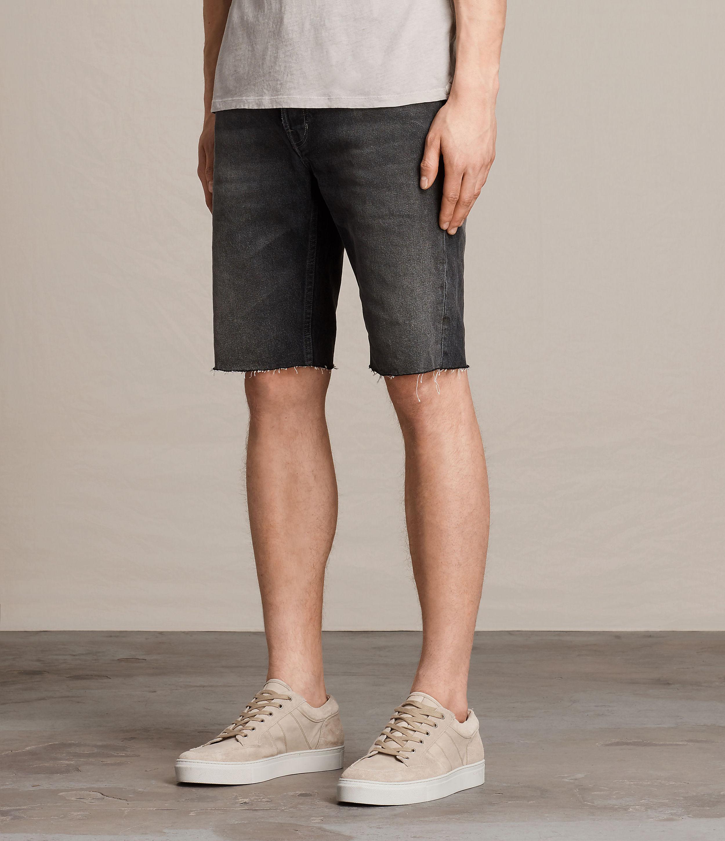 AllSaints Denim Byers Switch Shorts in Black for Men Lyst
