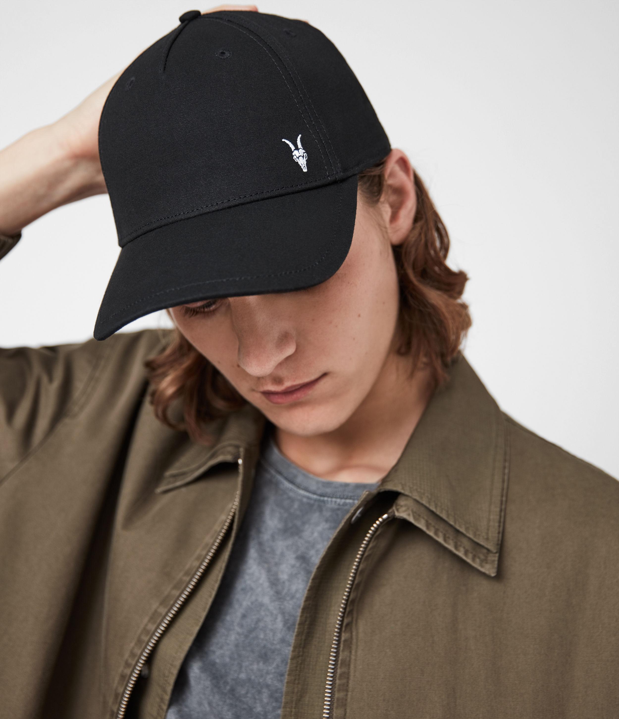 AllSaints Leather Fen Baseball Cap in 
