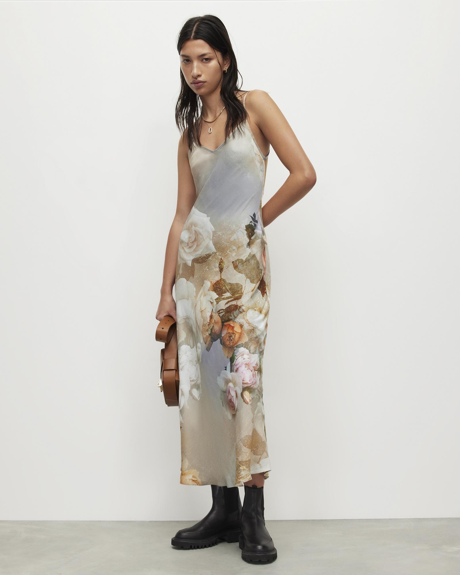 chinese dress ladies AllSaints Women's Dresses Bryony Maxi Dress Black UK 4/US 0 at Amazon  Women's Clothing store main image 1