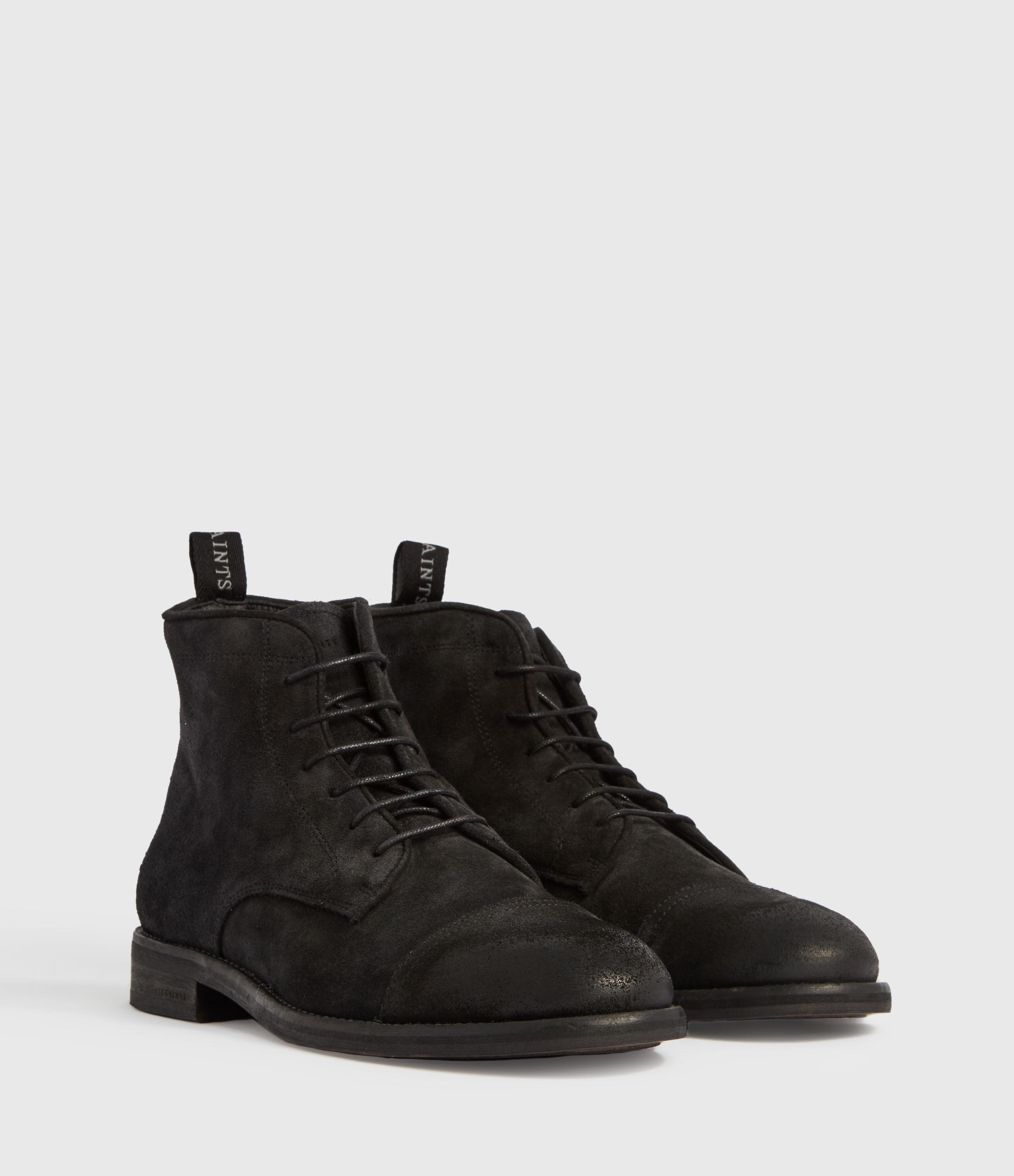AllSaints Harland Suede Boots in Black for Men Lyst