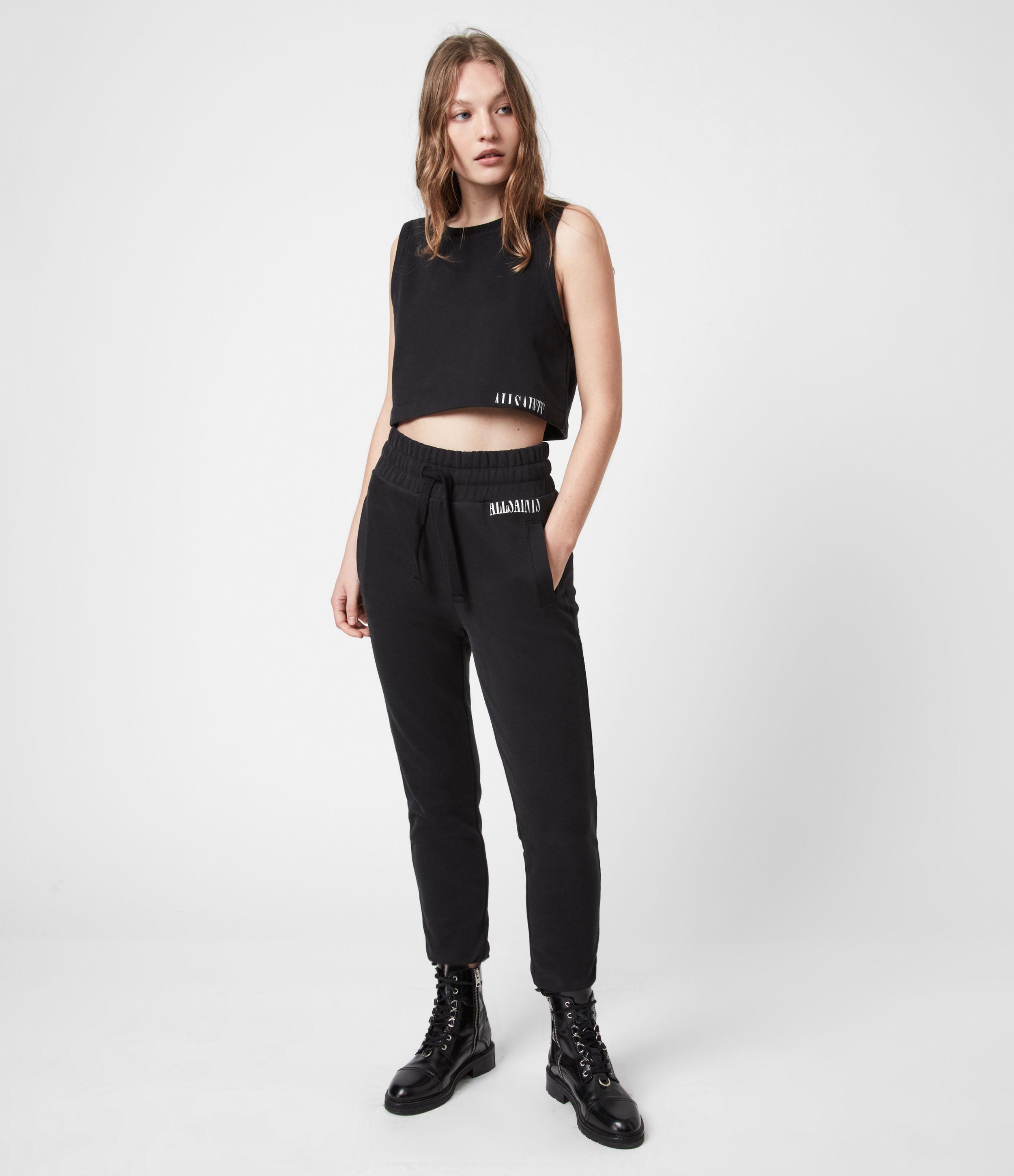 AllSaints Lila Cropped Sweatpants in Black Lyst