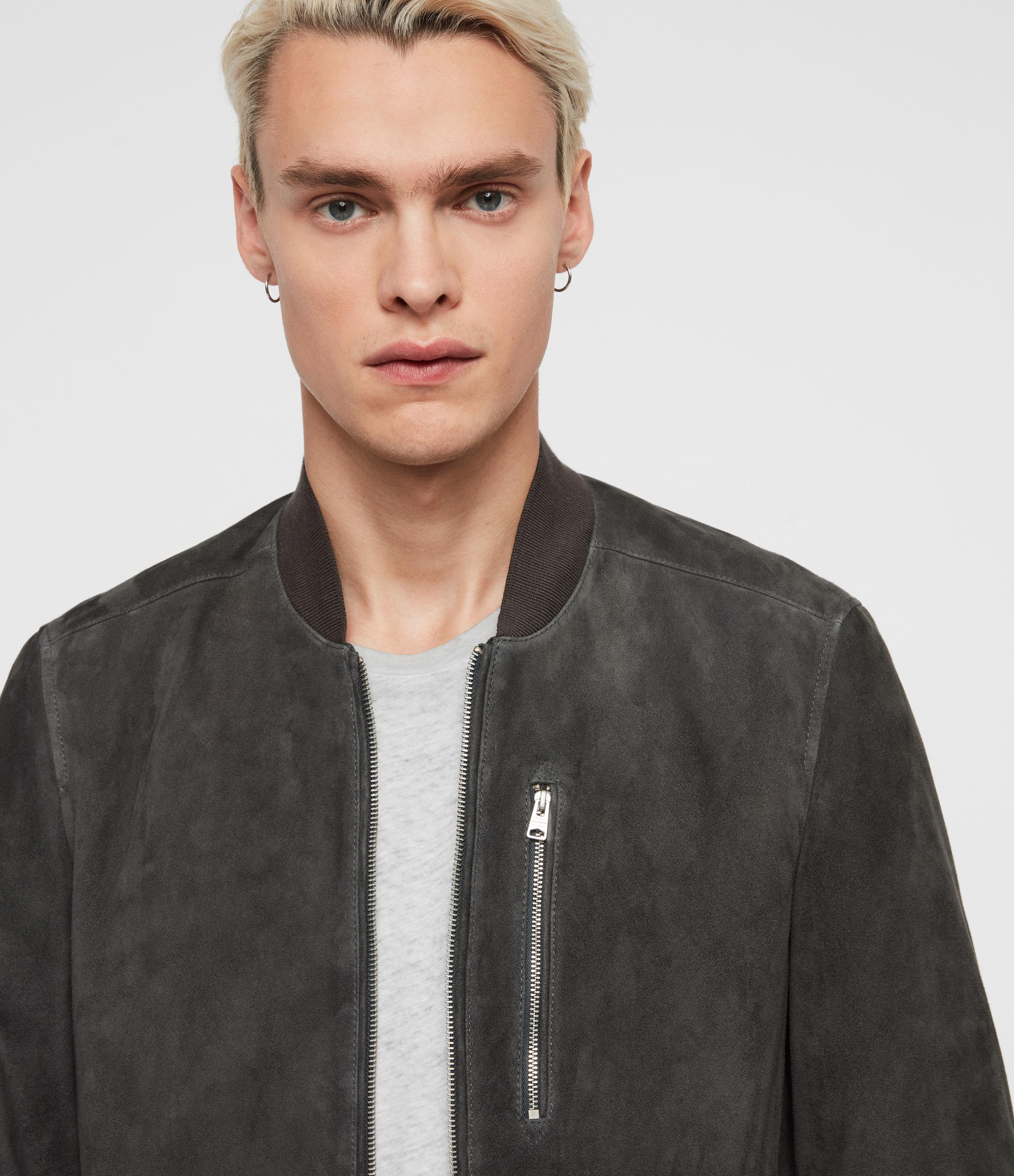 kemble suede bomber jacket black