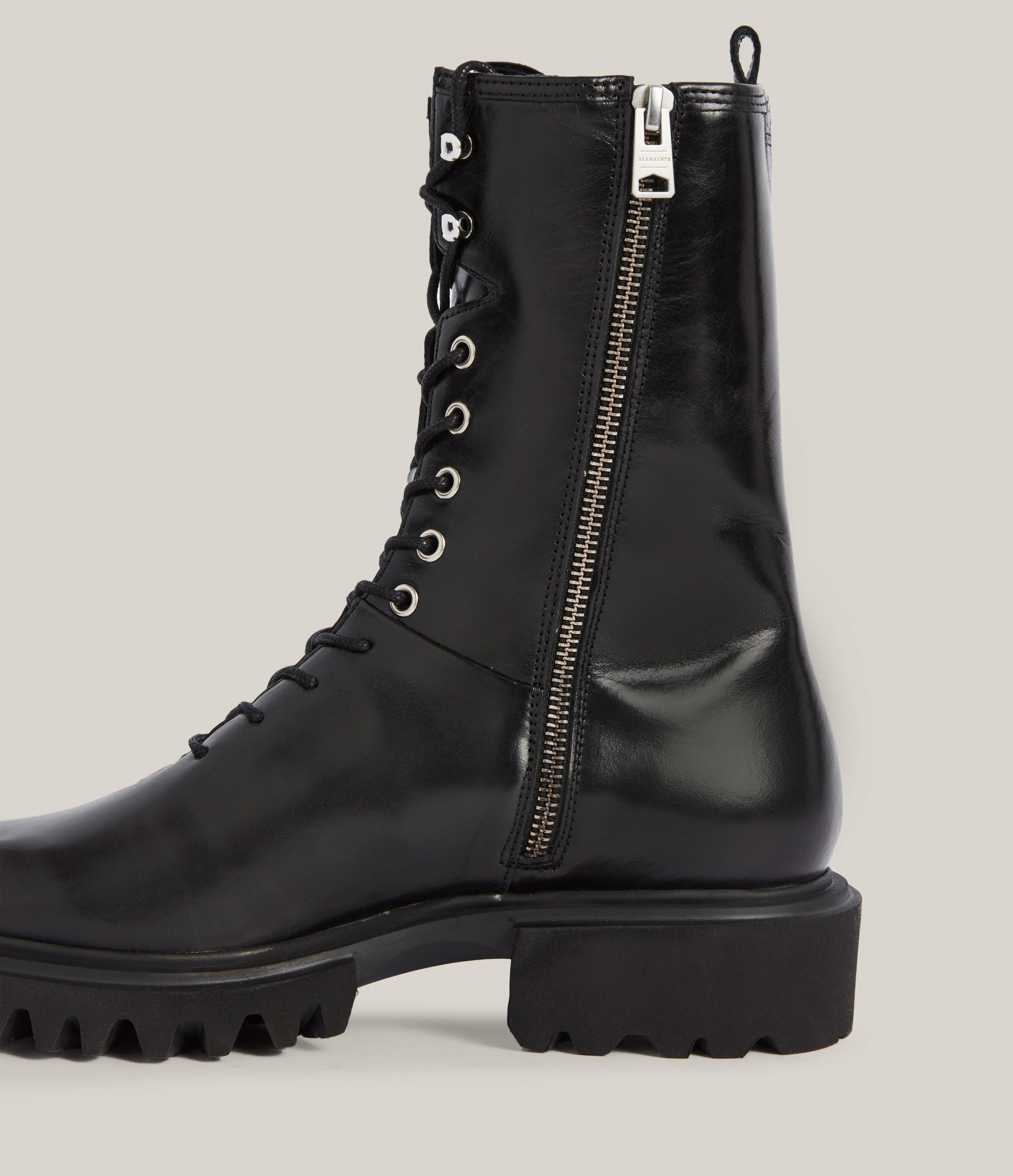 AllSaints Women's Maren Leather Boots in Black | Lyst