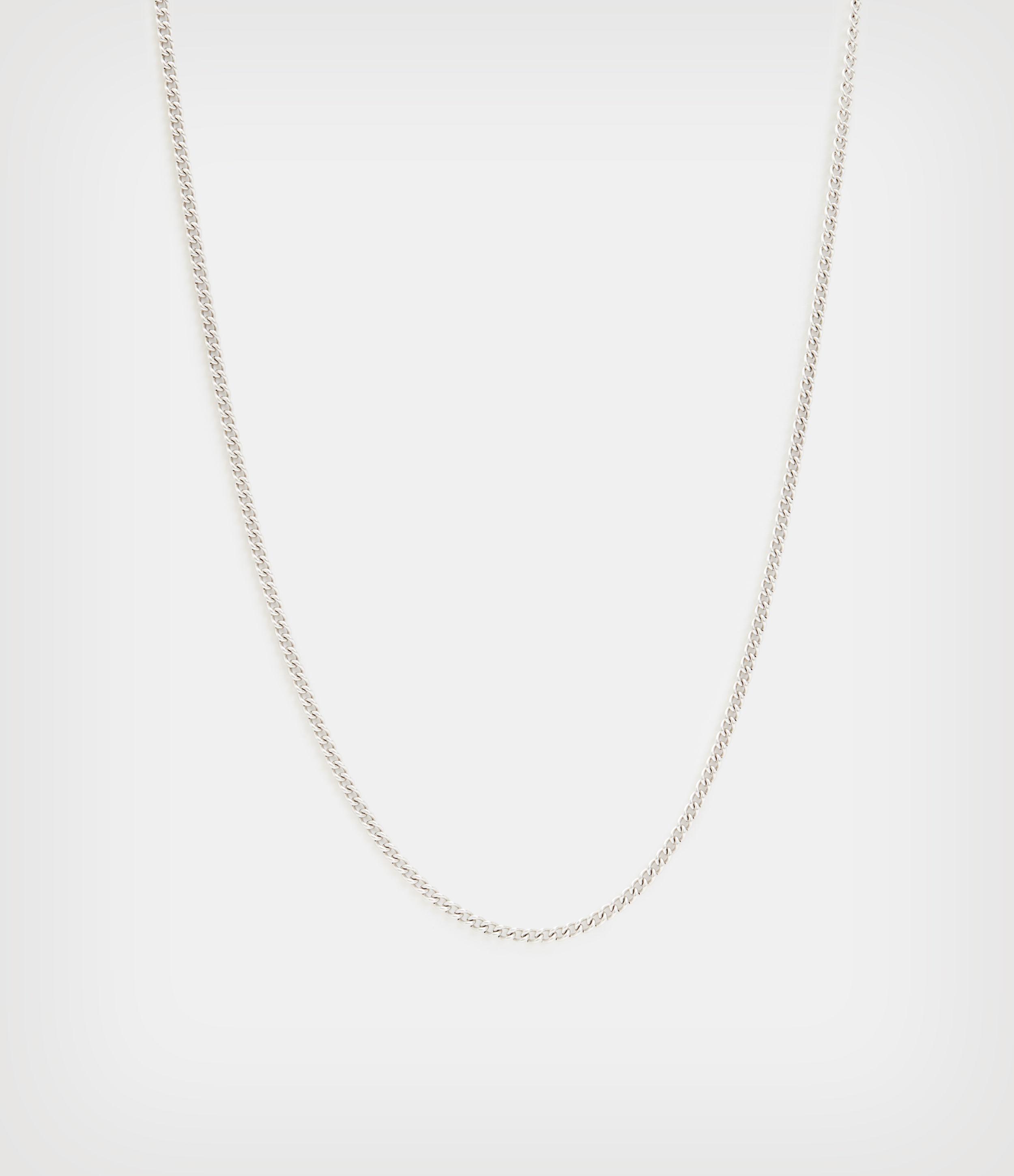 AllSaints Curb Sterling Silver Chain in 