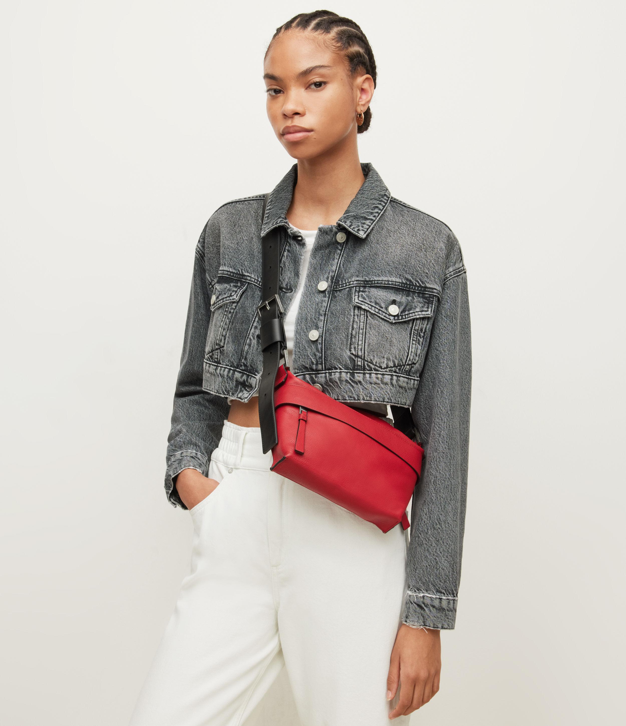 AllSaints Women's Colette Leather Crossbody Bag in Red | Lyst