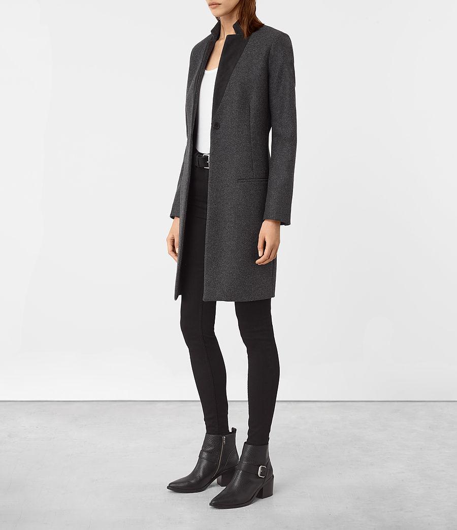 AllSaints Wool Leni Coat Usa Usa in Charcoal Grey (Grey) - Lyst