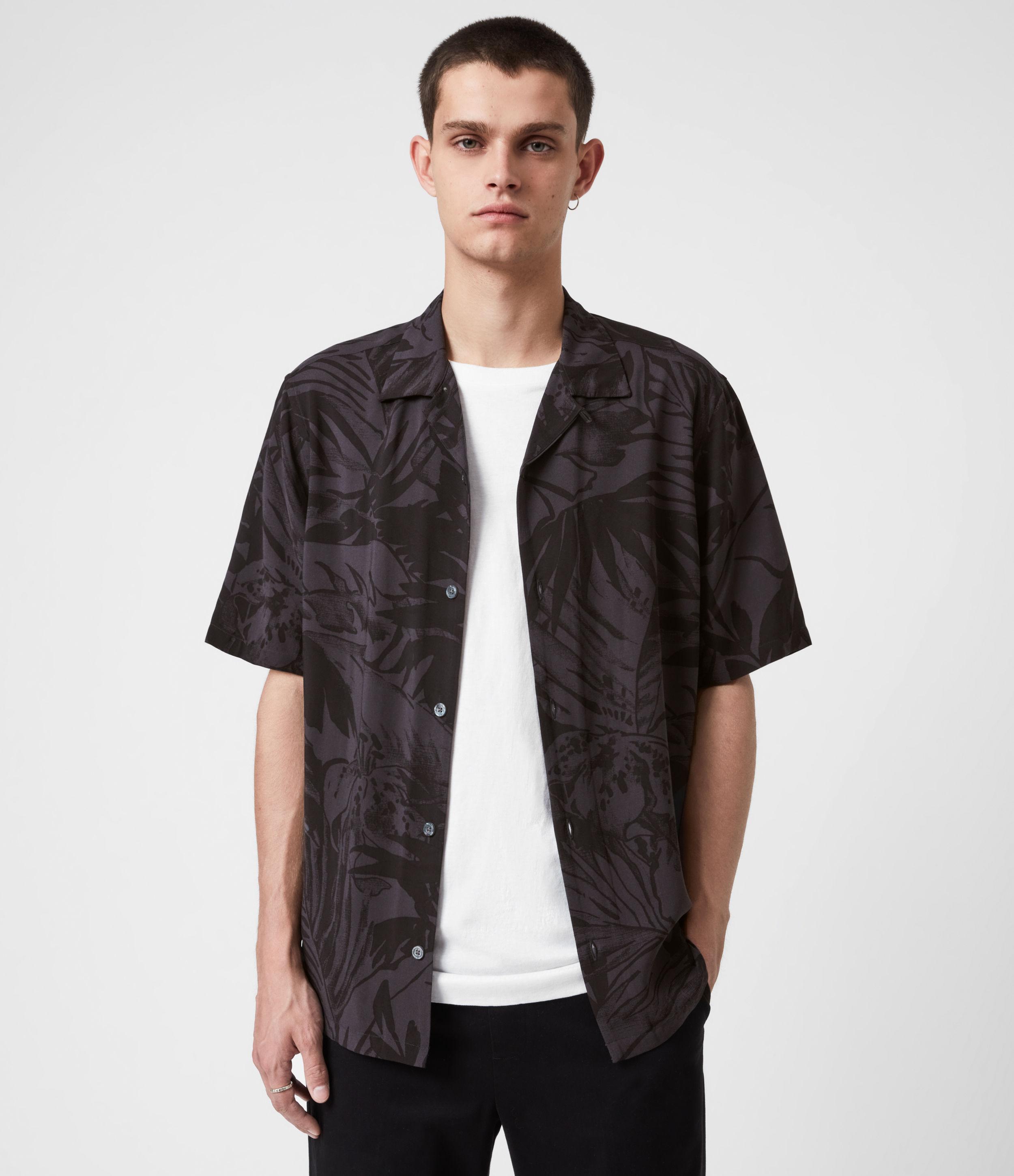 AllSaints Lanai Ss Shirt Mens in Black 