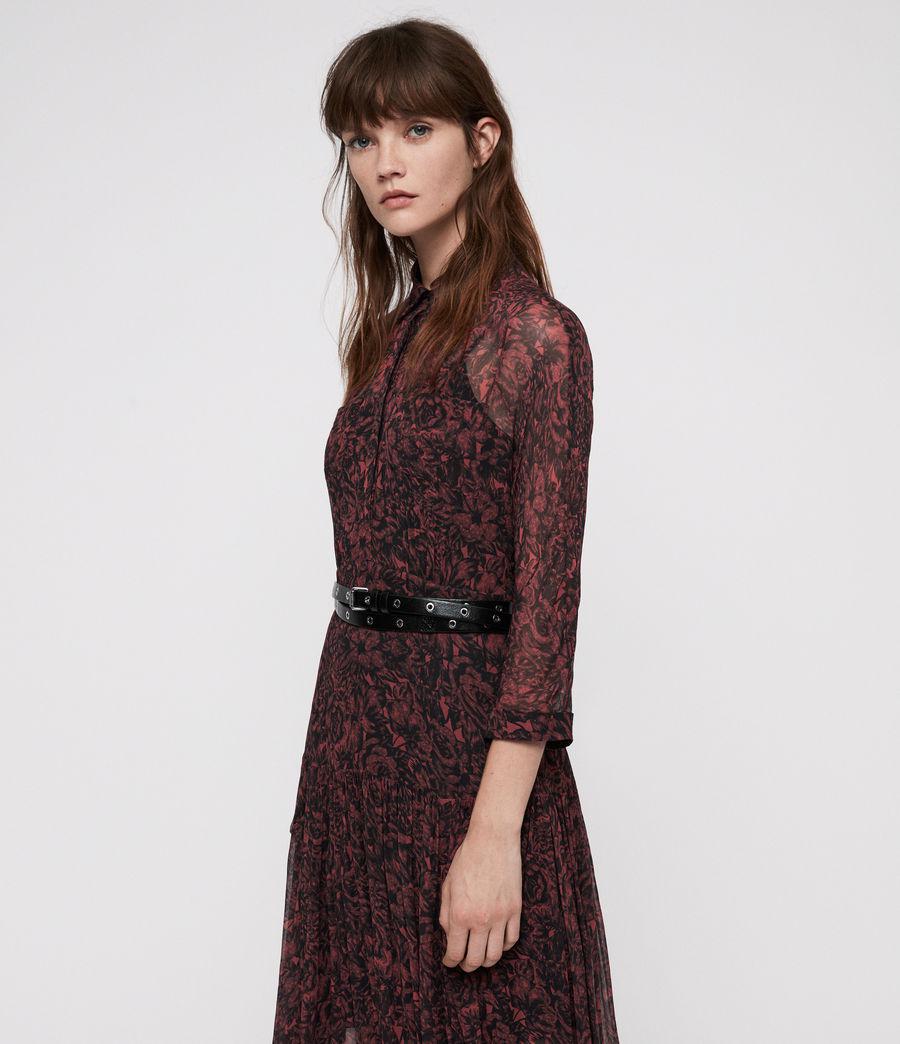 AllSaints Eley Rosey Dress in Berry Red 