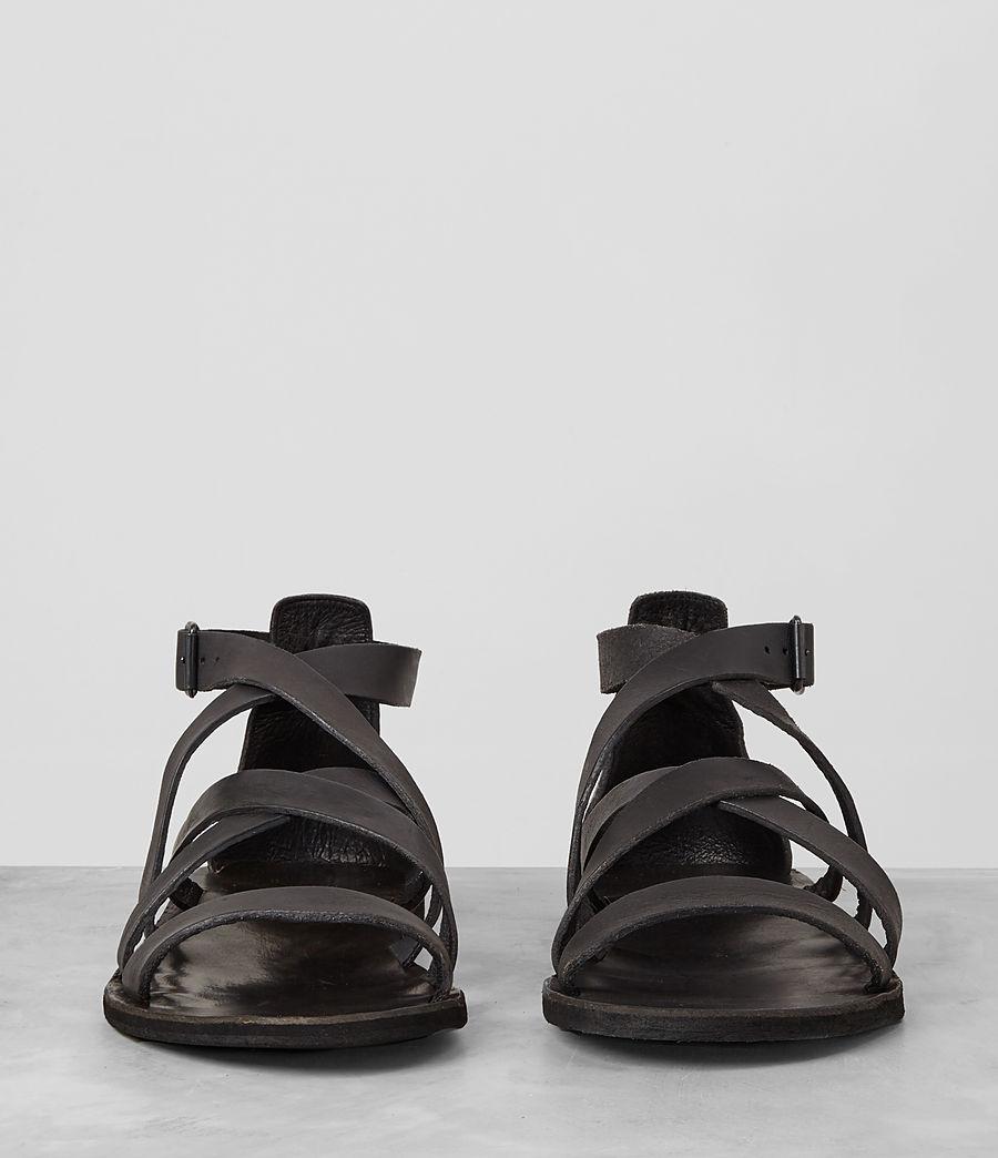 AllSaints Atlas Leather Sandal in Charcoal (Black) for Men - Lyst