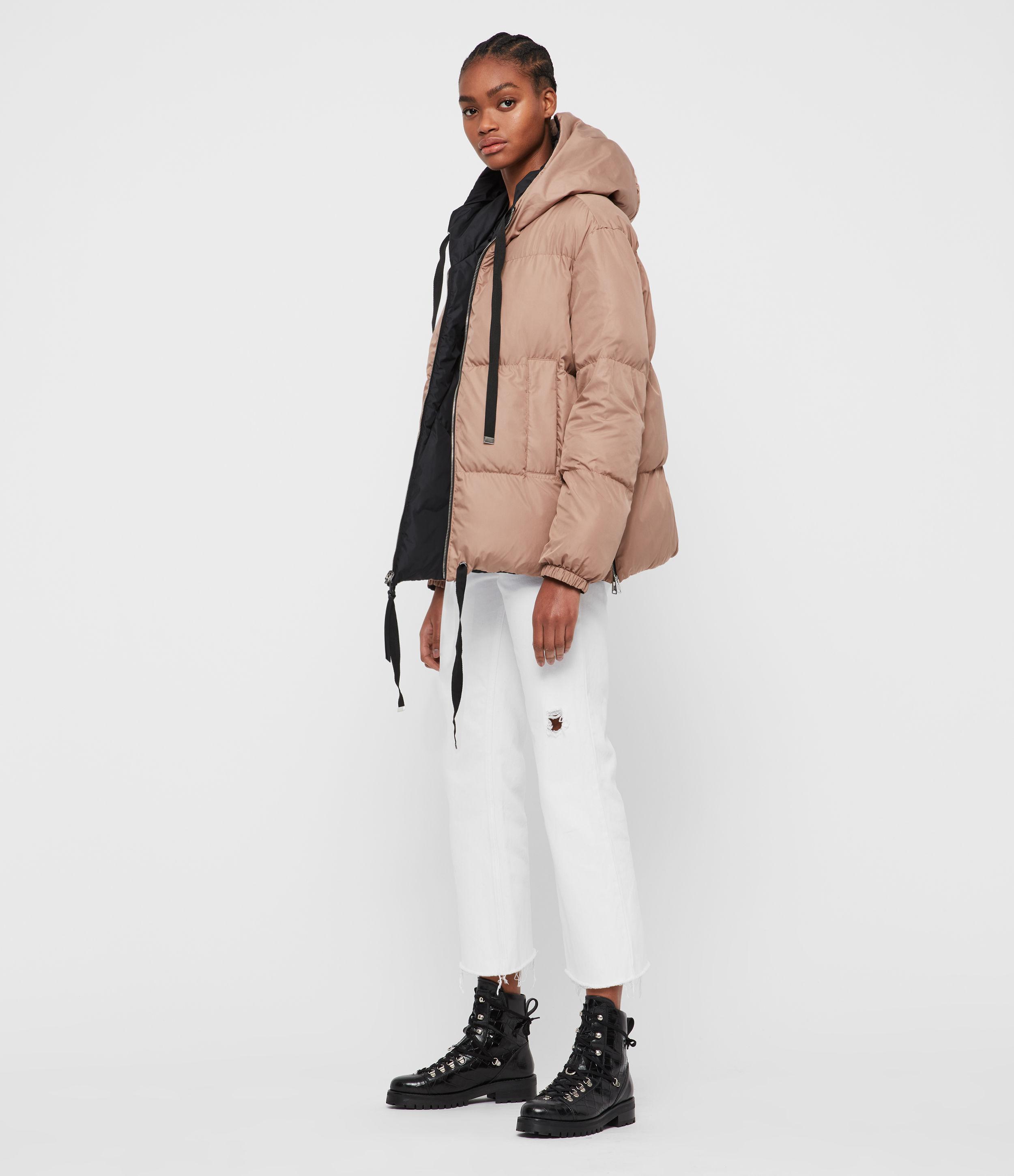 all saints lacey reversible puffer coat