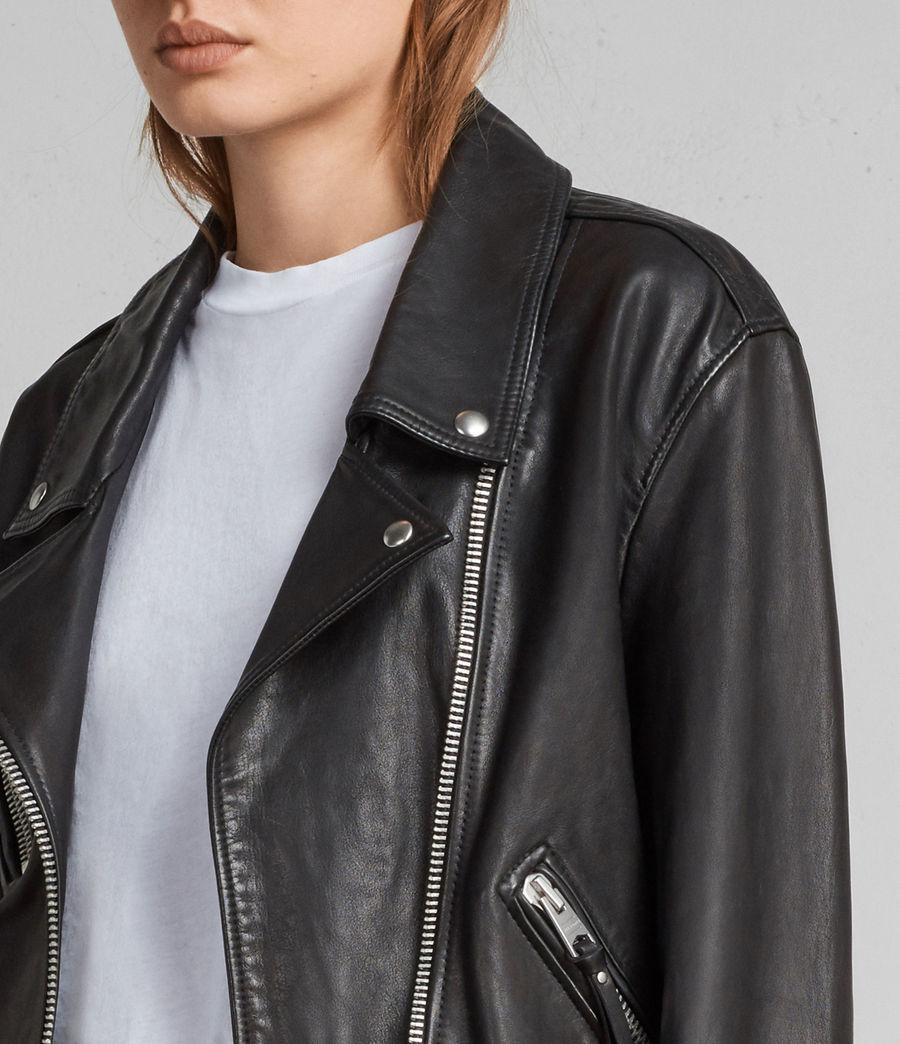 AllSaints Billie Leather Biker Jacket in Black | Lyst