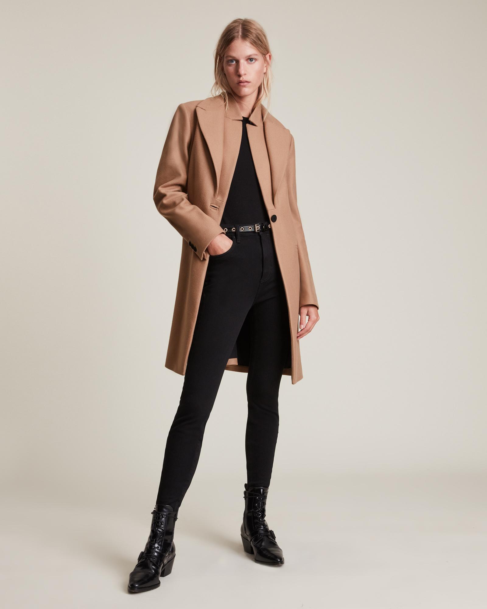lyris recycled wool cashmere blend coat