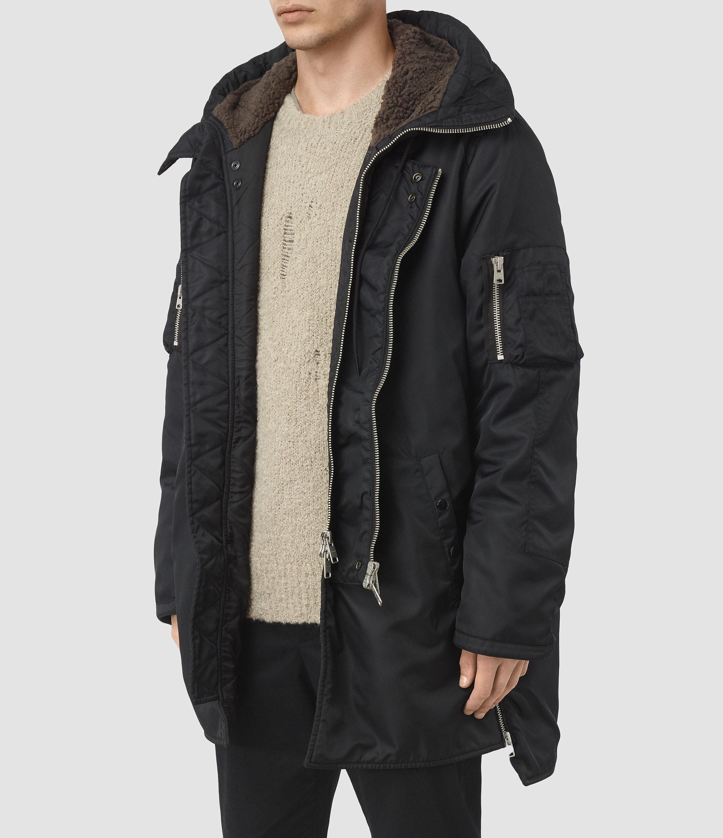 All saints mens parka coat Clearance