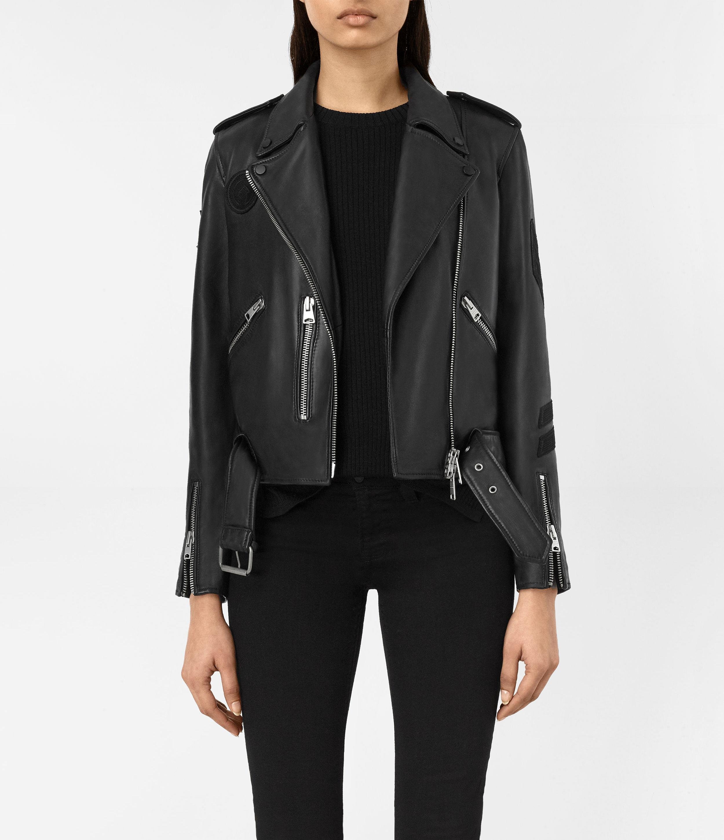 Allsaints Balfern Leather Biker Jacket in Black | Lyst