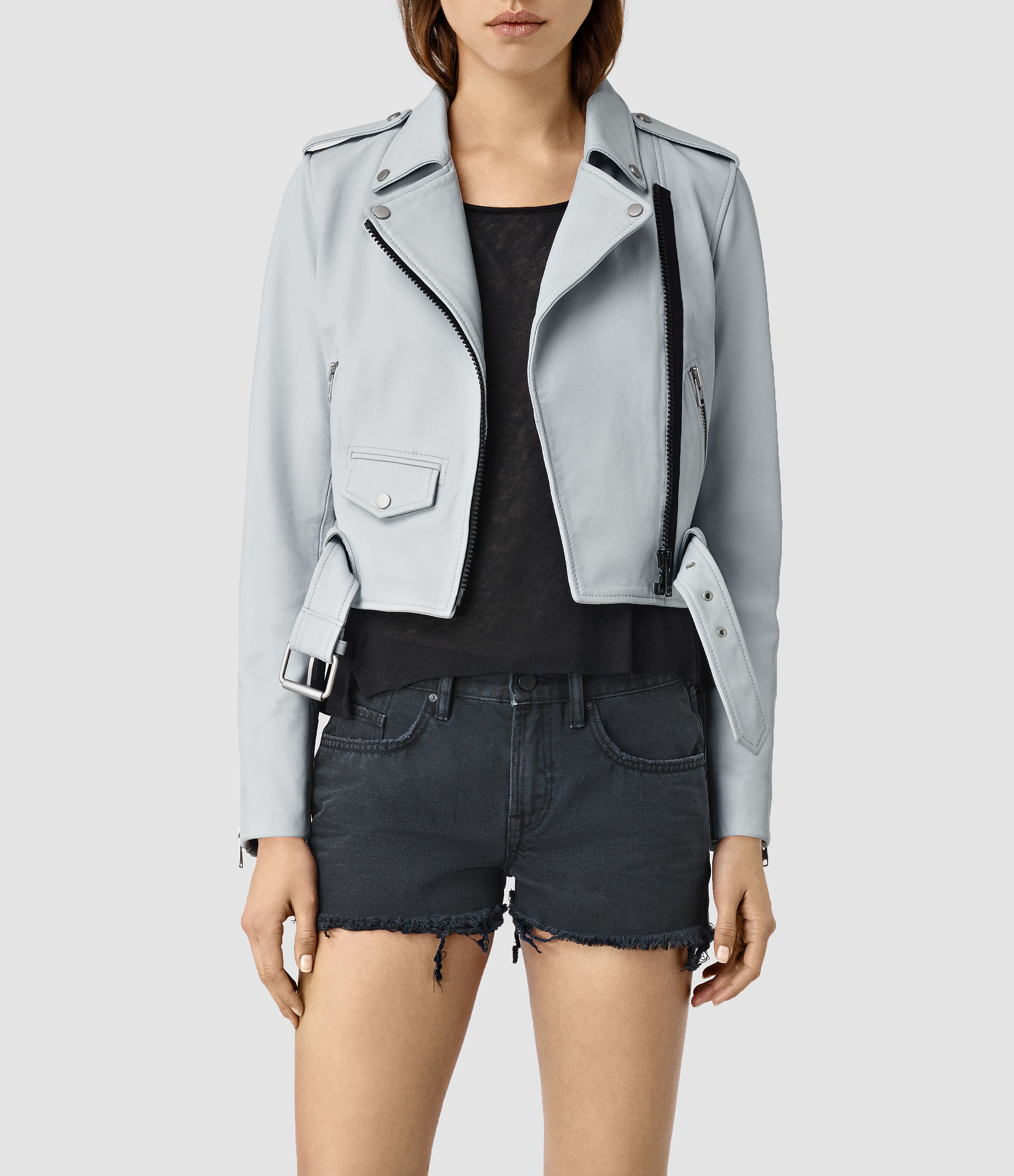 AllSaints Baron Leather Biker Jacket in 