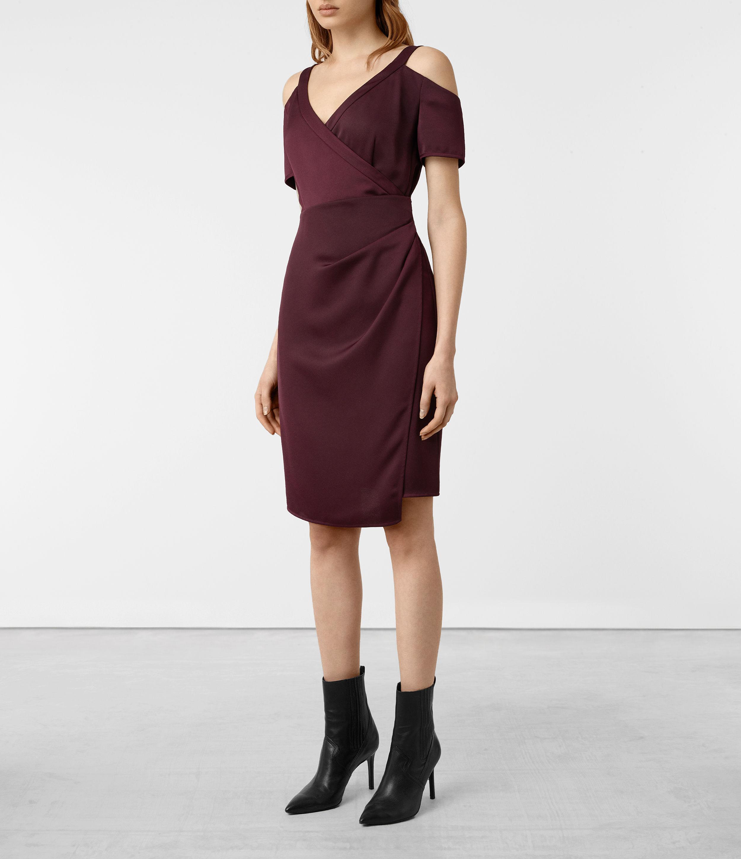 all saints burgundy dress