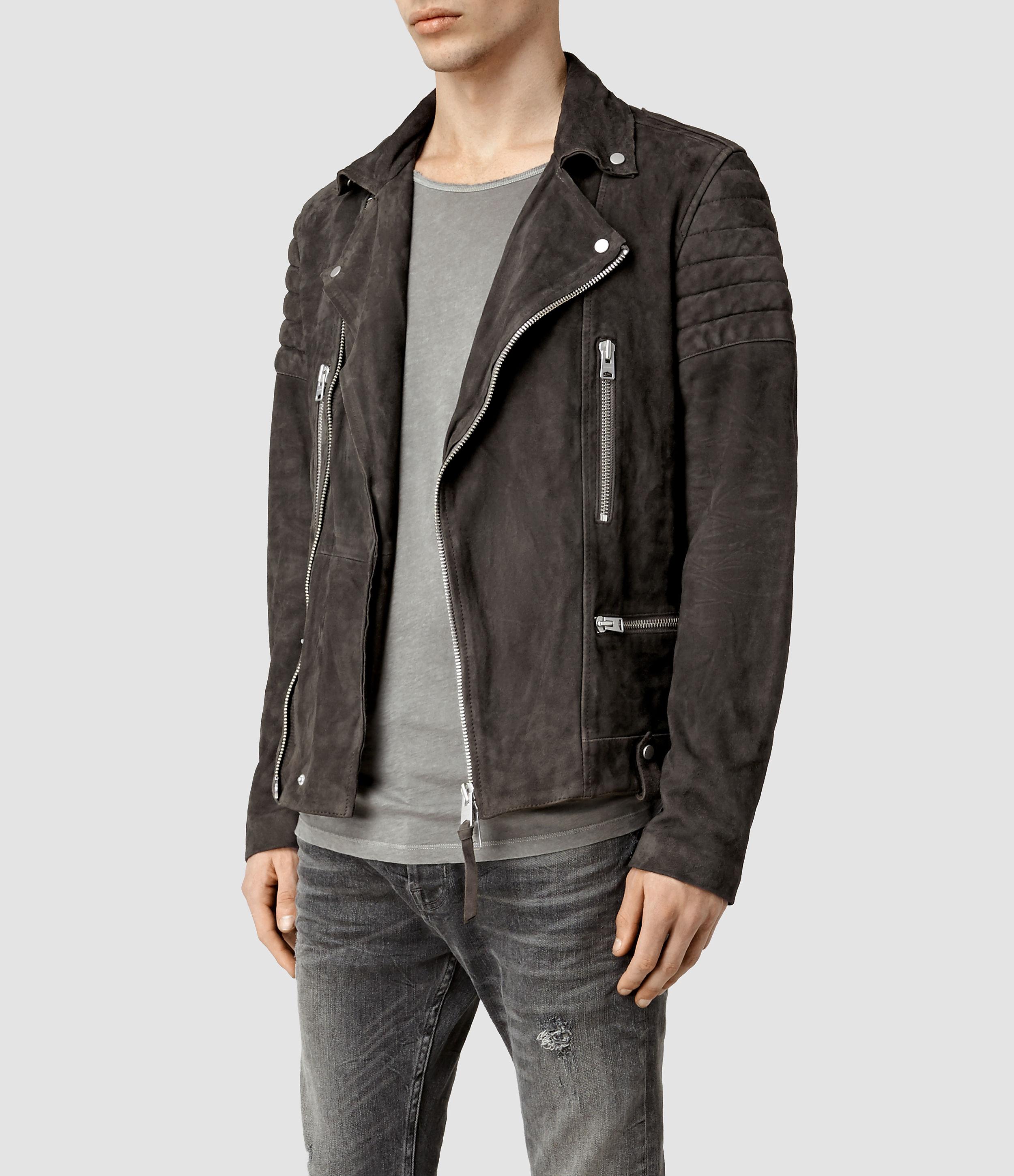 all saints grey suede jacket